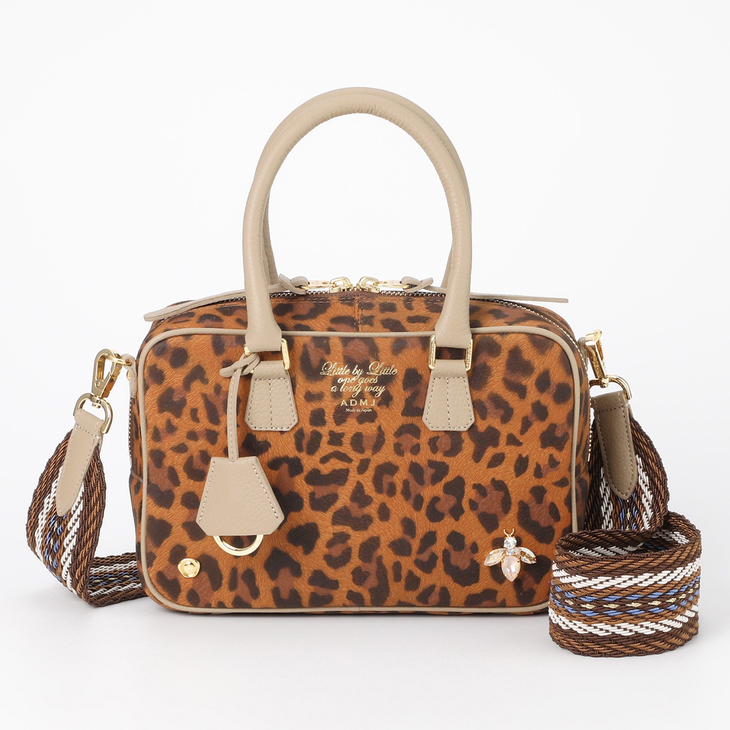 エーディーエムジェイ ＴＨＥ　ＢＥＥ 牛革ヘアカーフ型押し ２ウェイボストンバッグ