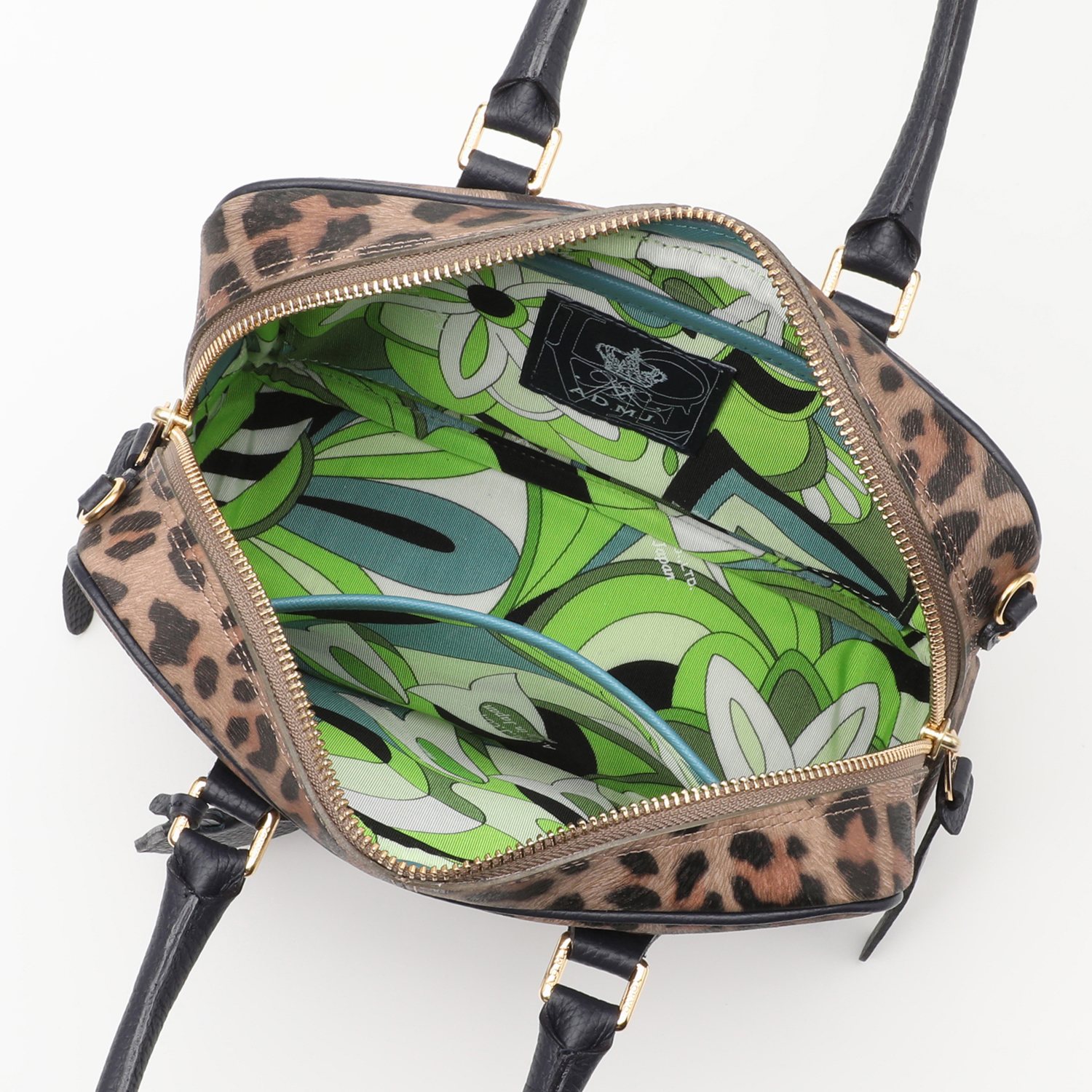 エーディーエムジェイ ＴＨＥ　ＢＥＥ 牛革ヘアカーフ型押し ２ウェイボストンバッグ