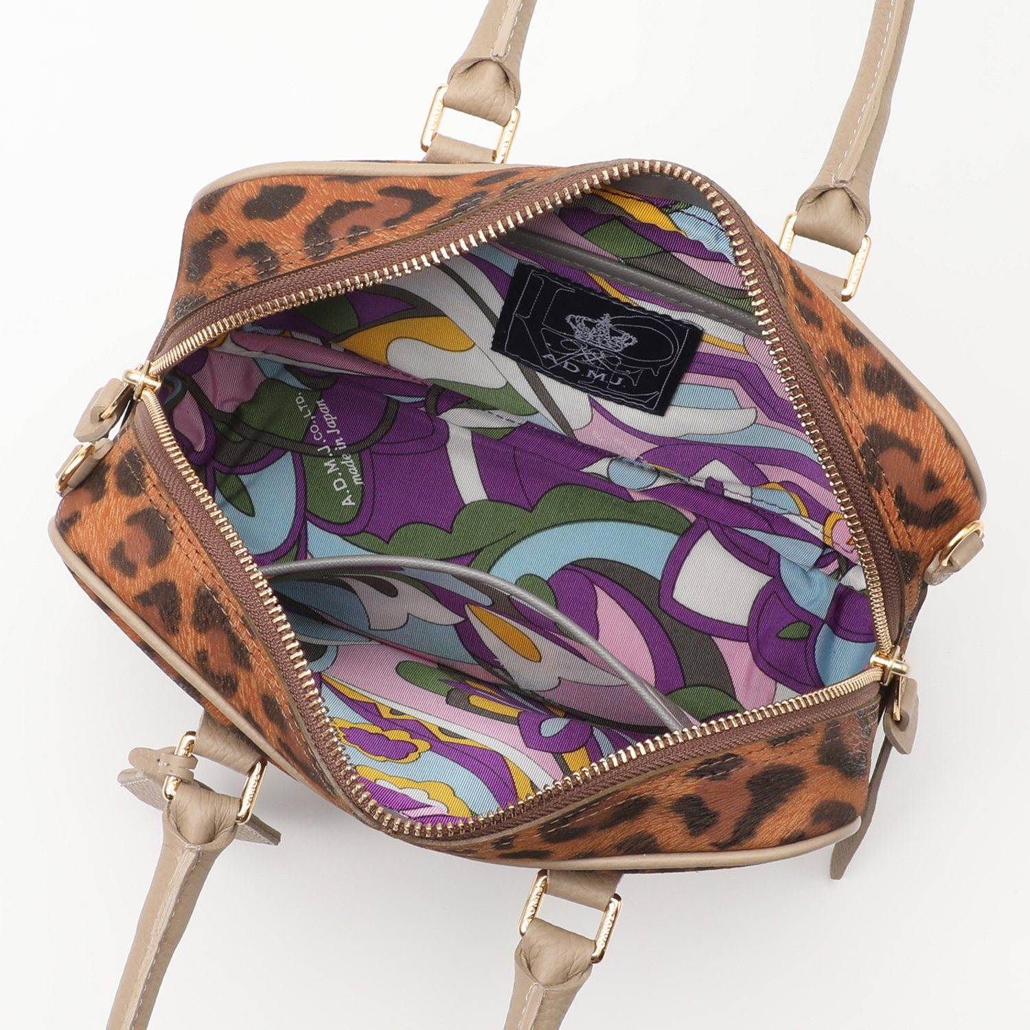 エーディーエムジェイ ＴＨＥ　ＢＥＥ 牛革ヘアカーフ型押し ２ウェイボストンバッグ