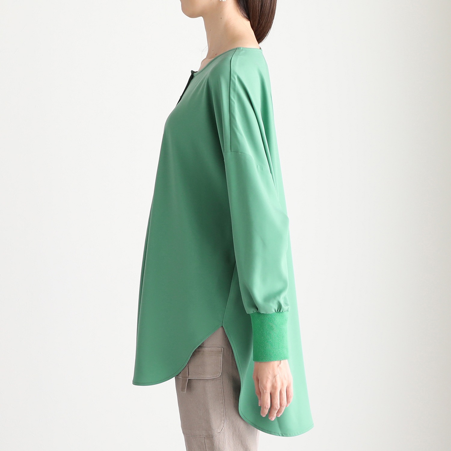 エムズ　スタイル ツイル微起毛 ヘンリーネックデザイン プルオーバー