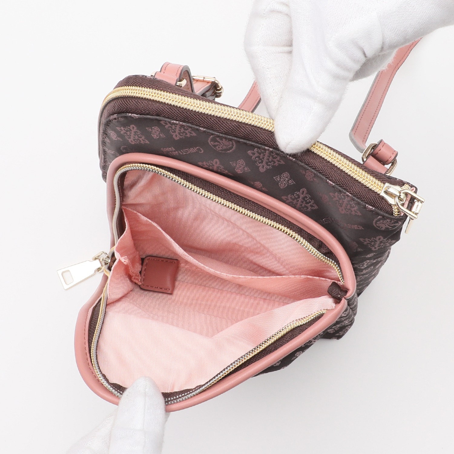 クリスチャン　オリビエ はっ水 ジャガード Ｌ字型ファスナー ショルダーバッグ