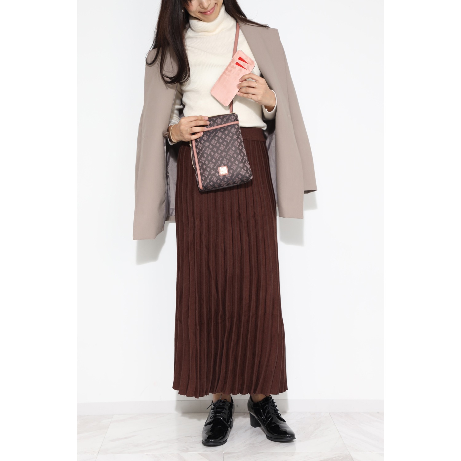 クリスチャン　オリビエ はっ水 ジャガード Ｌ字型ファスナー ショルダーバッグ