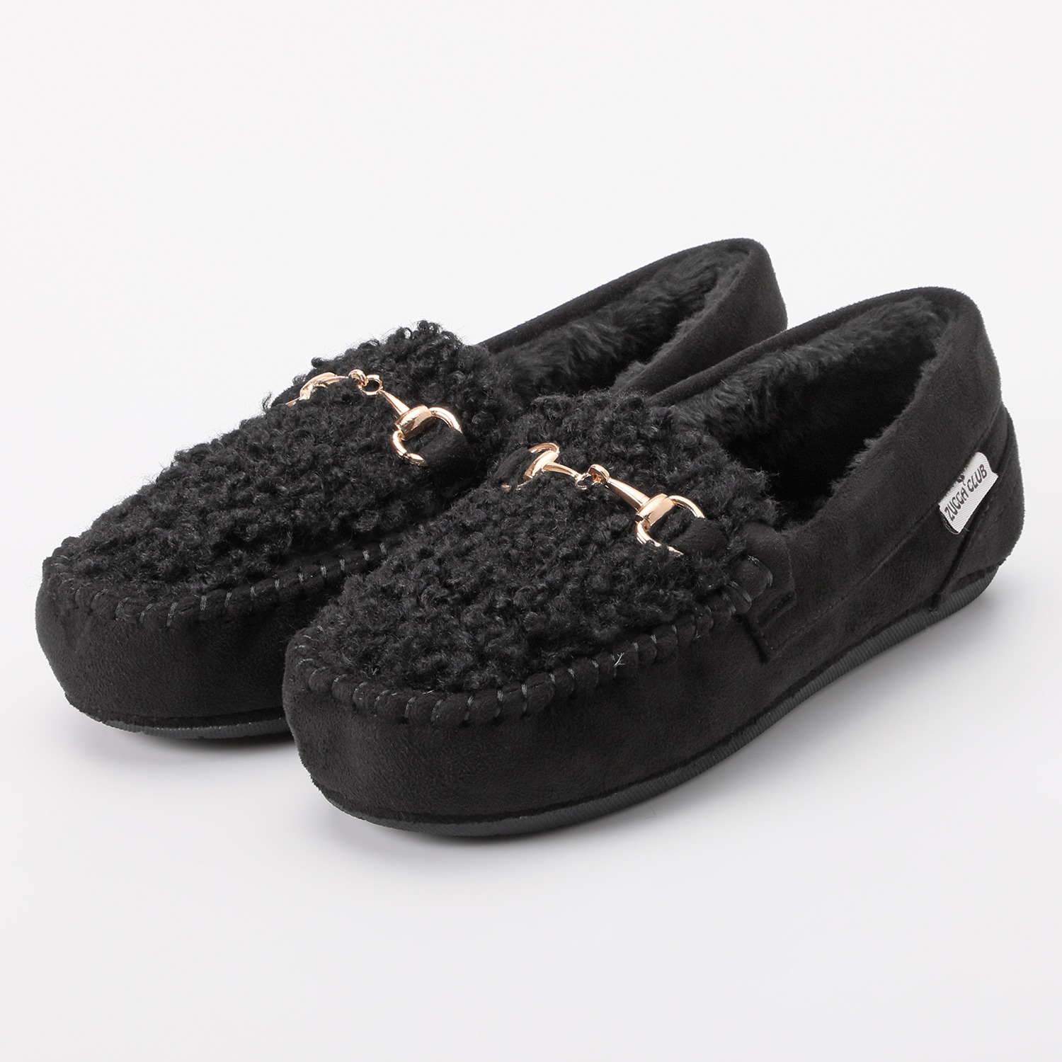 ズッカ　クラブ インナーフェイクファー もこもこビットローファー