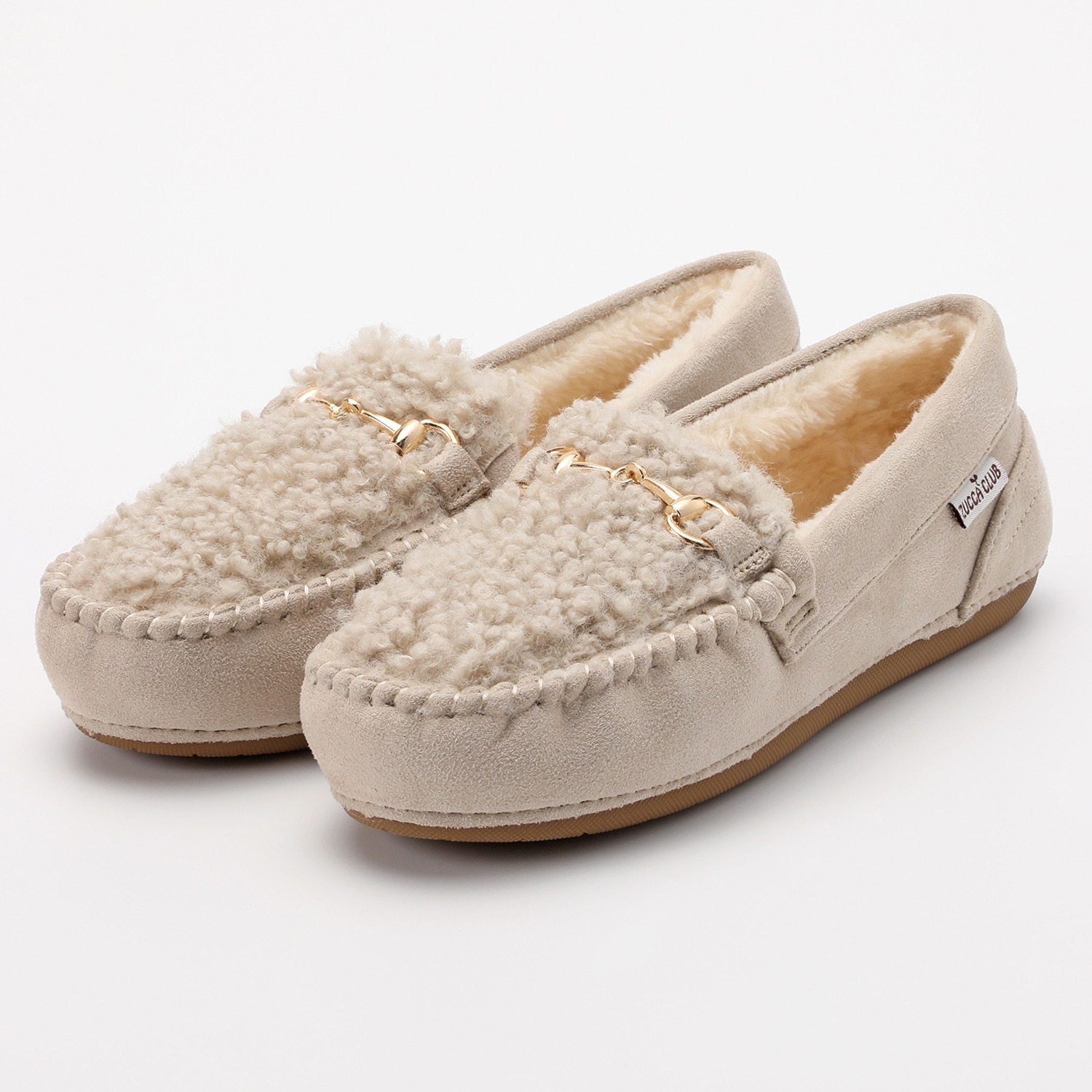 ズッカ　クラブ インナーフェイクファー もこもこビットローファー