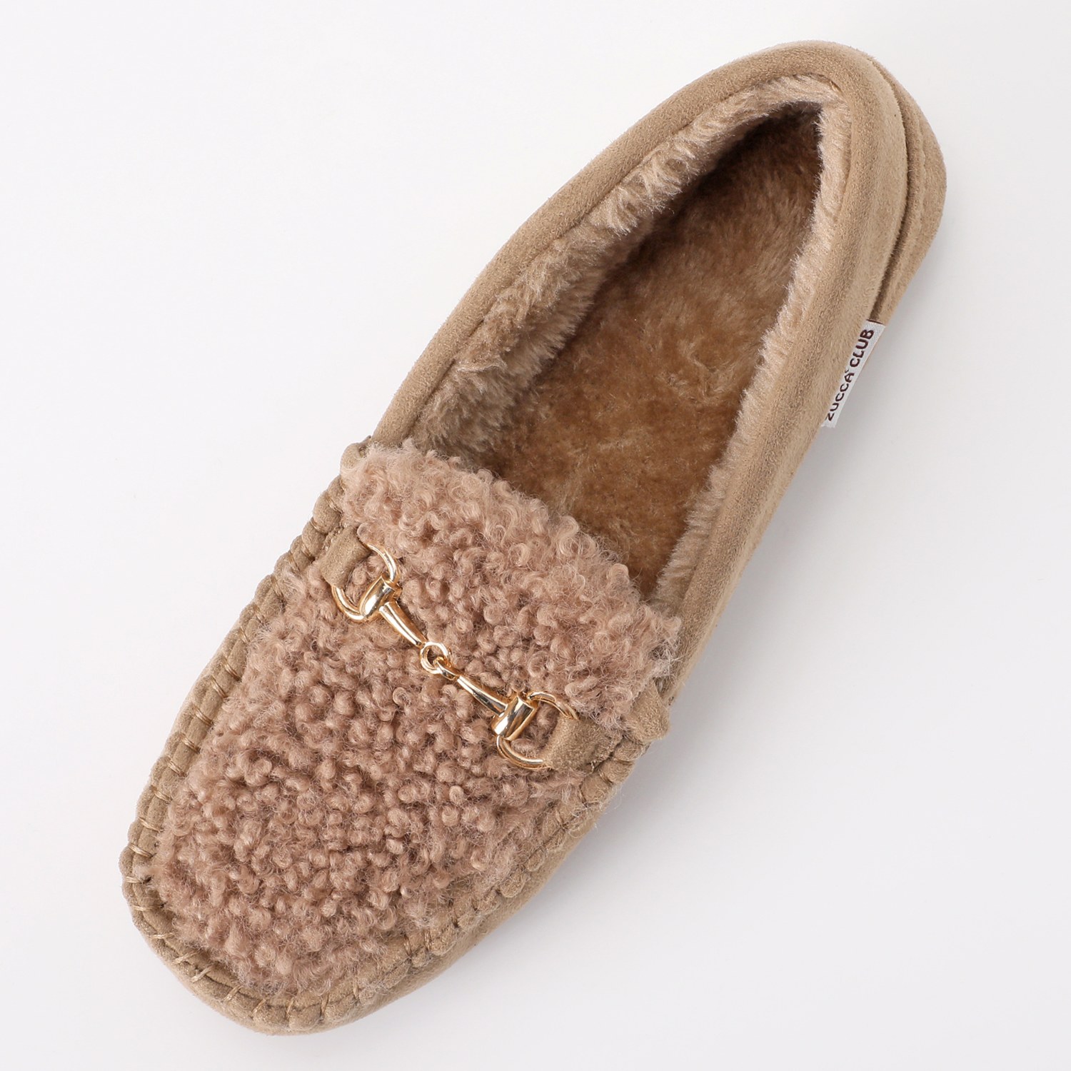 ズッカ　クラブ インナーフェイクファー もこもこビットローファー