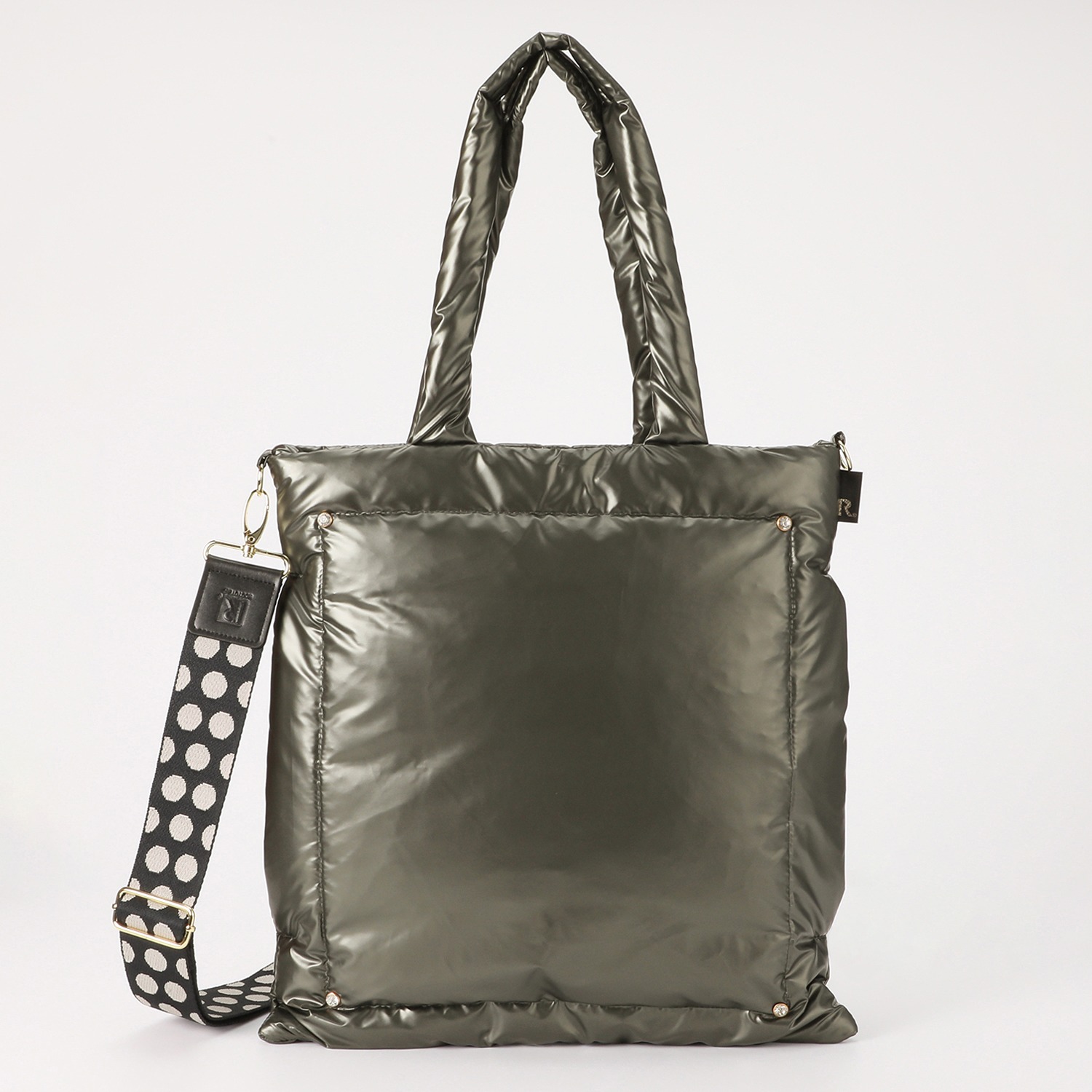 ルートート ダウンとフェザーで ふんわり軽く暖かい Ａ４サイズも楽々収納 デザインストラップ付 ２ウェイトートバッグ