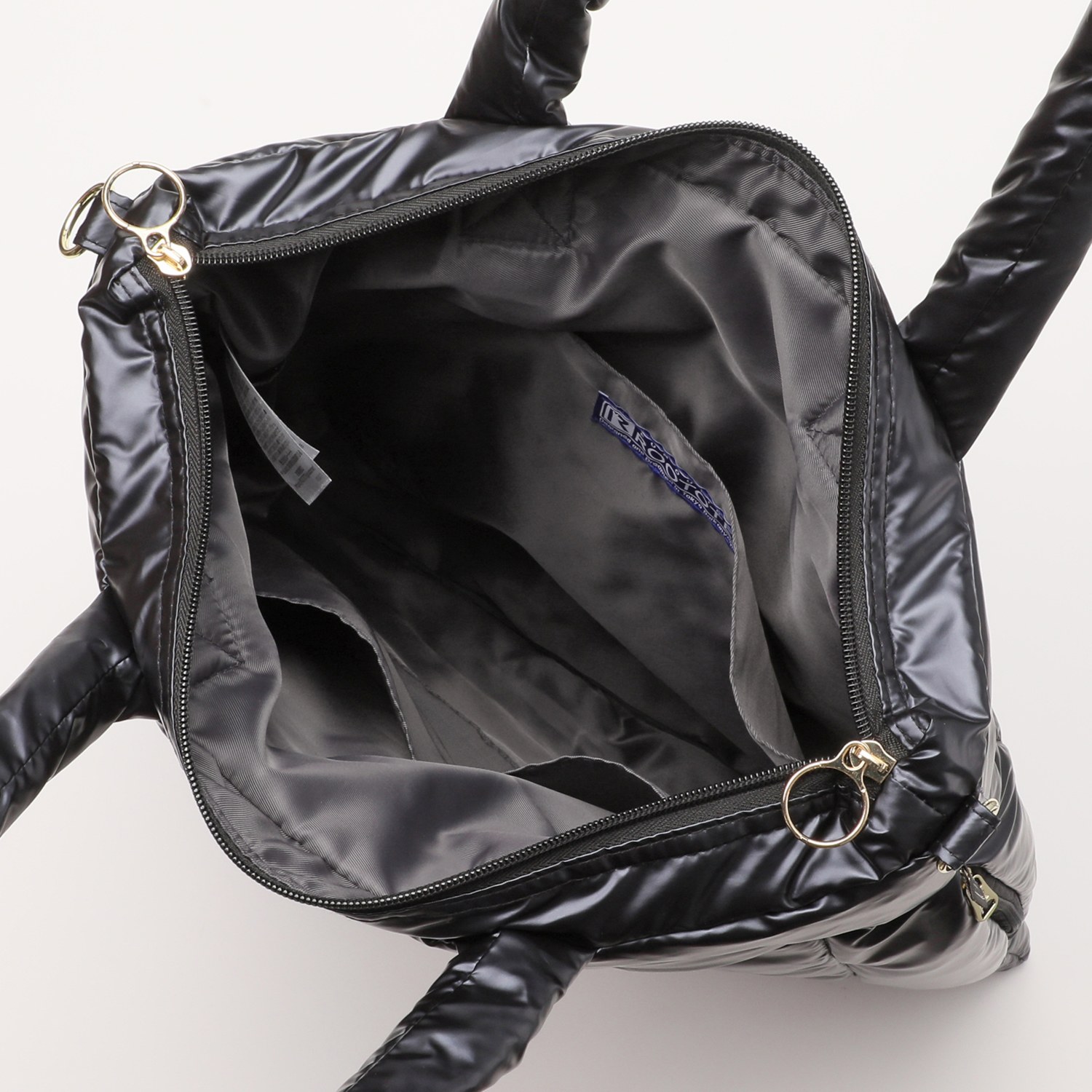 ルートート ダウンとフェザーで ふんわり軽く暖かい Ａ４サイズも楽々収納 デザインストラップ付 ２ウェイトートバッグ