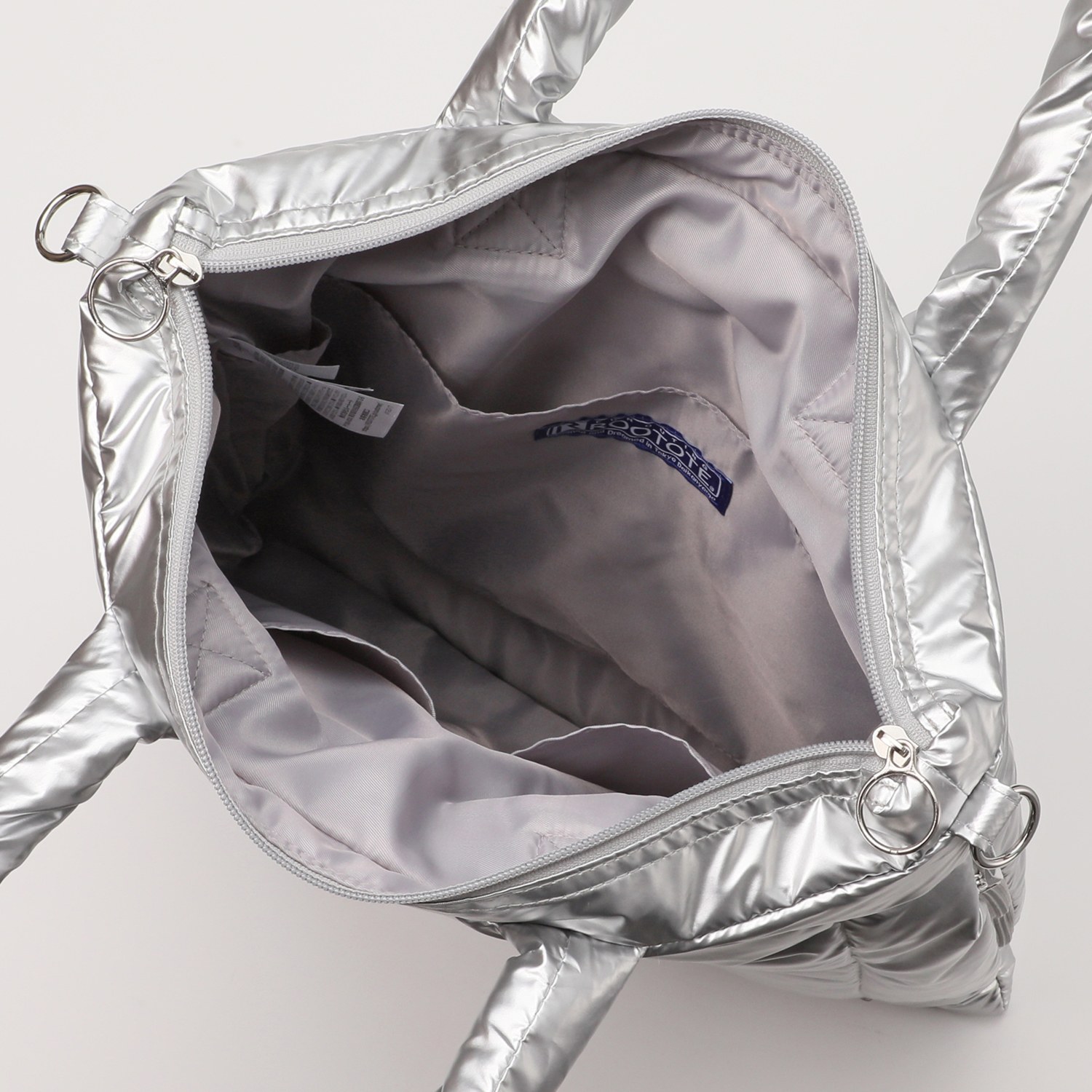 ルートート ダウンとフェザーで ふんわり軽く暖かい Ａ４サイズも楽々収納 デザインストラップ付 ２ウェイトートバッグ