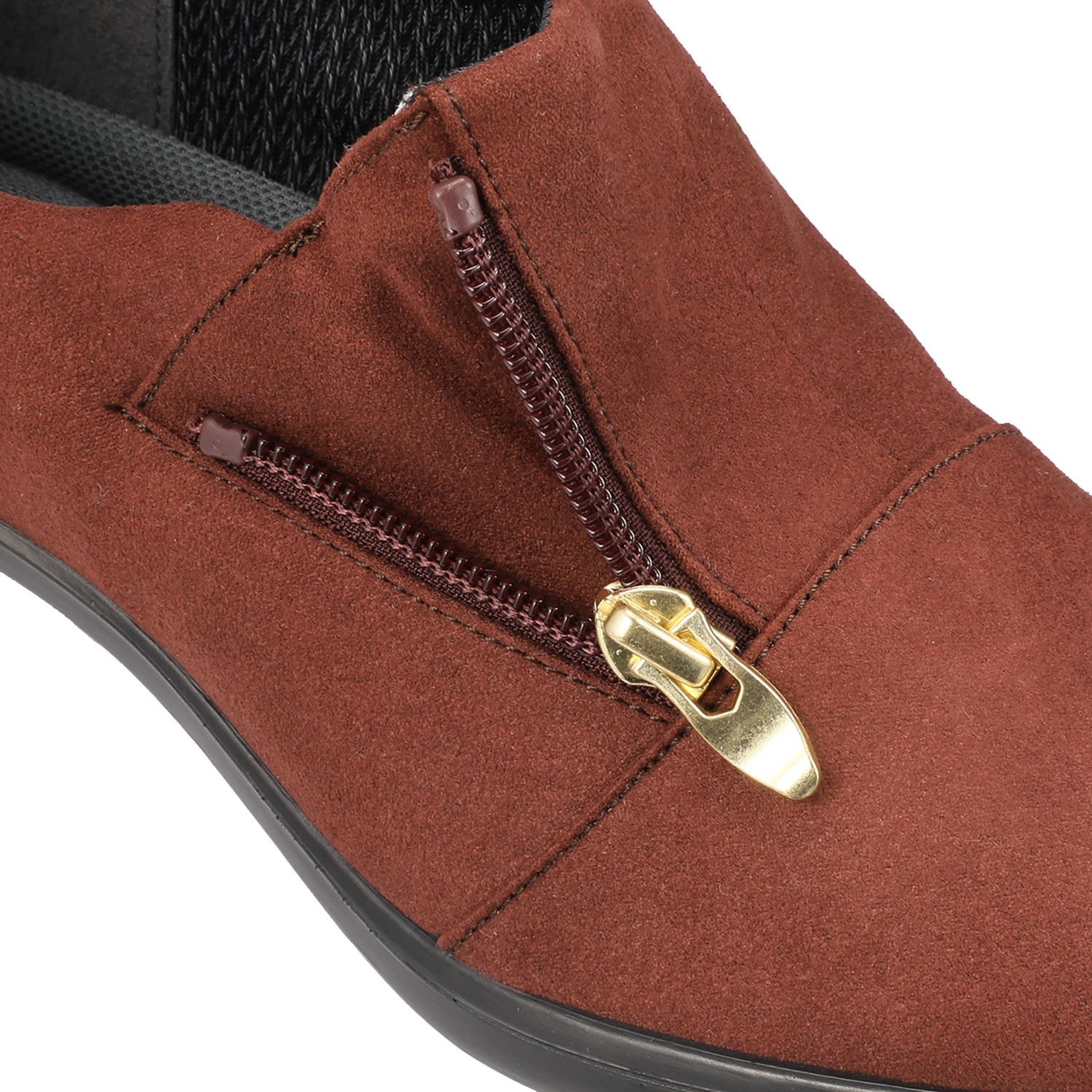 トップドライ 天気予報を気にせず履ける スエード調 ブーティータイプシューズ