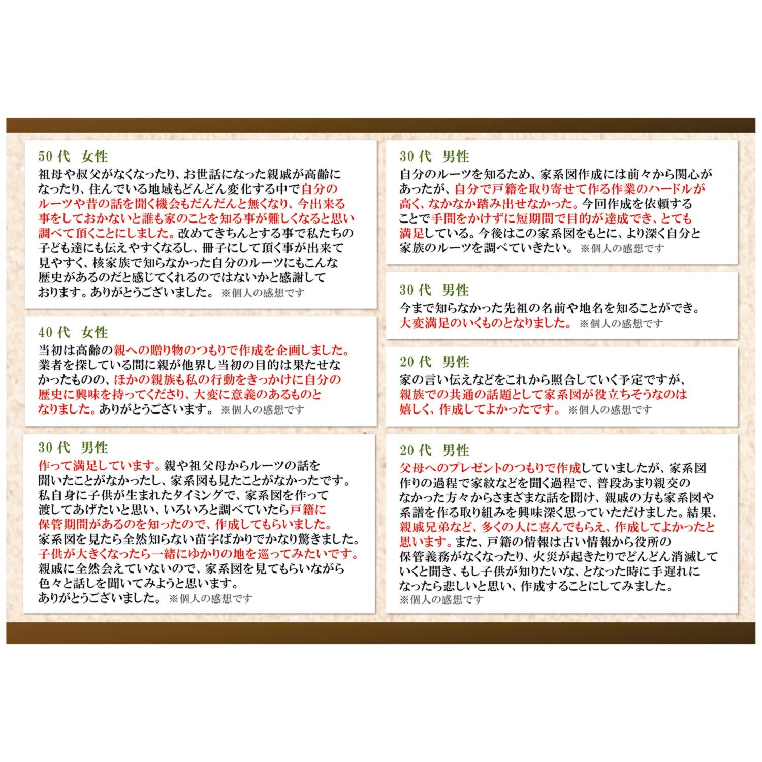 自分のルーツを辿り 家族の歴史に触れる 本格家系図セット お申込みキット ＜１家系プラン＞