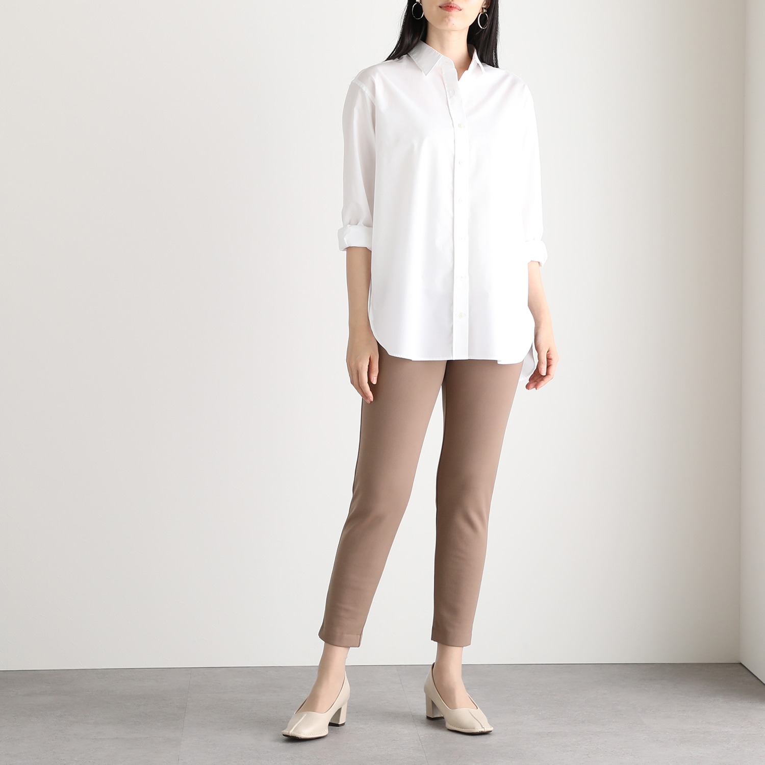 ＜股下６４ｃｍ＞ピーツー 吸湿発熱・吸放湿 裏起毛スリムパンツ