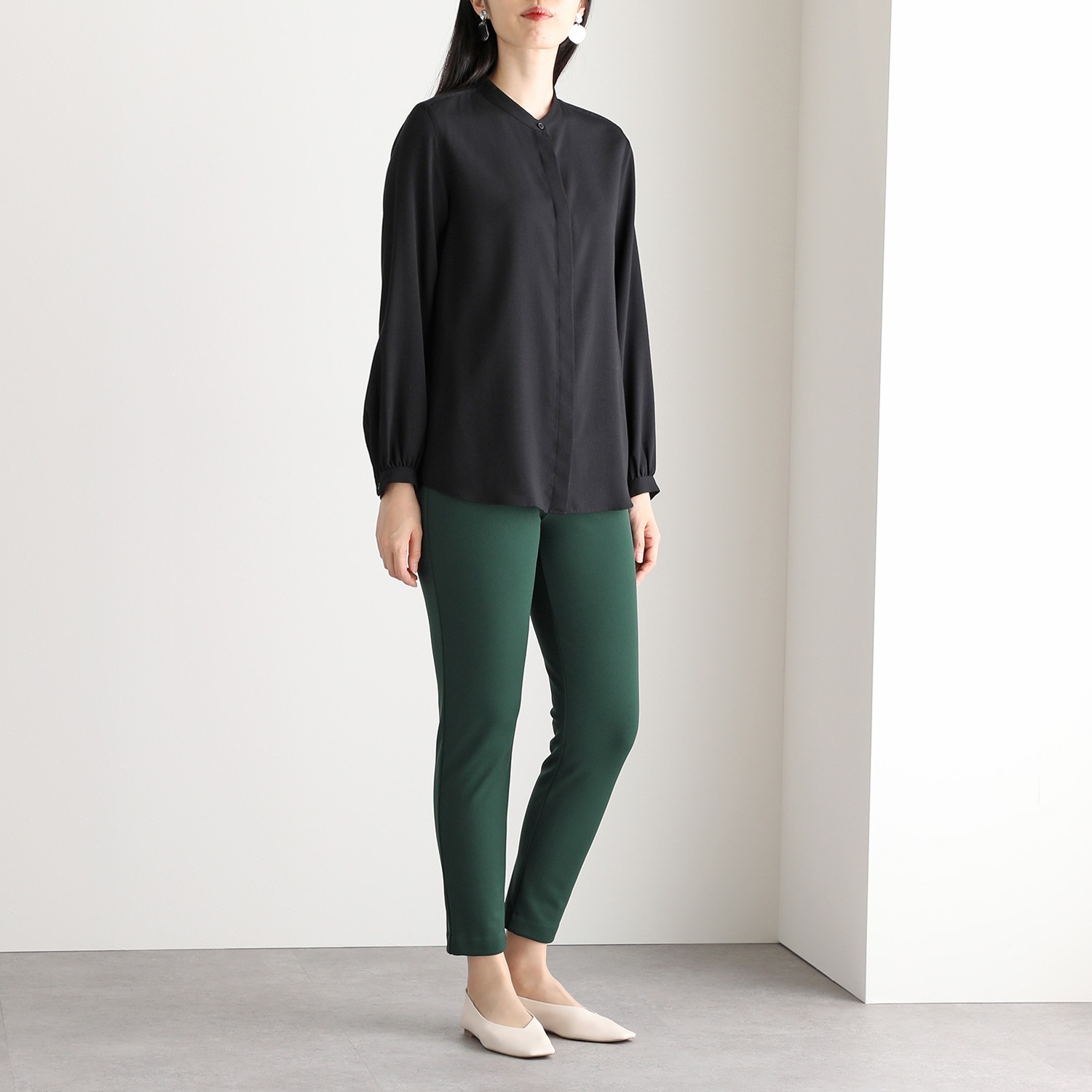 ＜股下６４ｃｍ＞ピーツー 吸湿発熱・吸放湿 裏起毛スリムパンツ