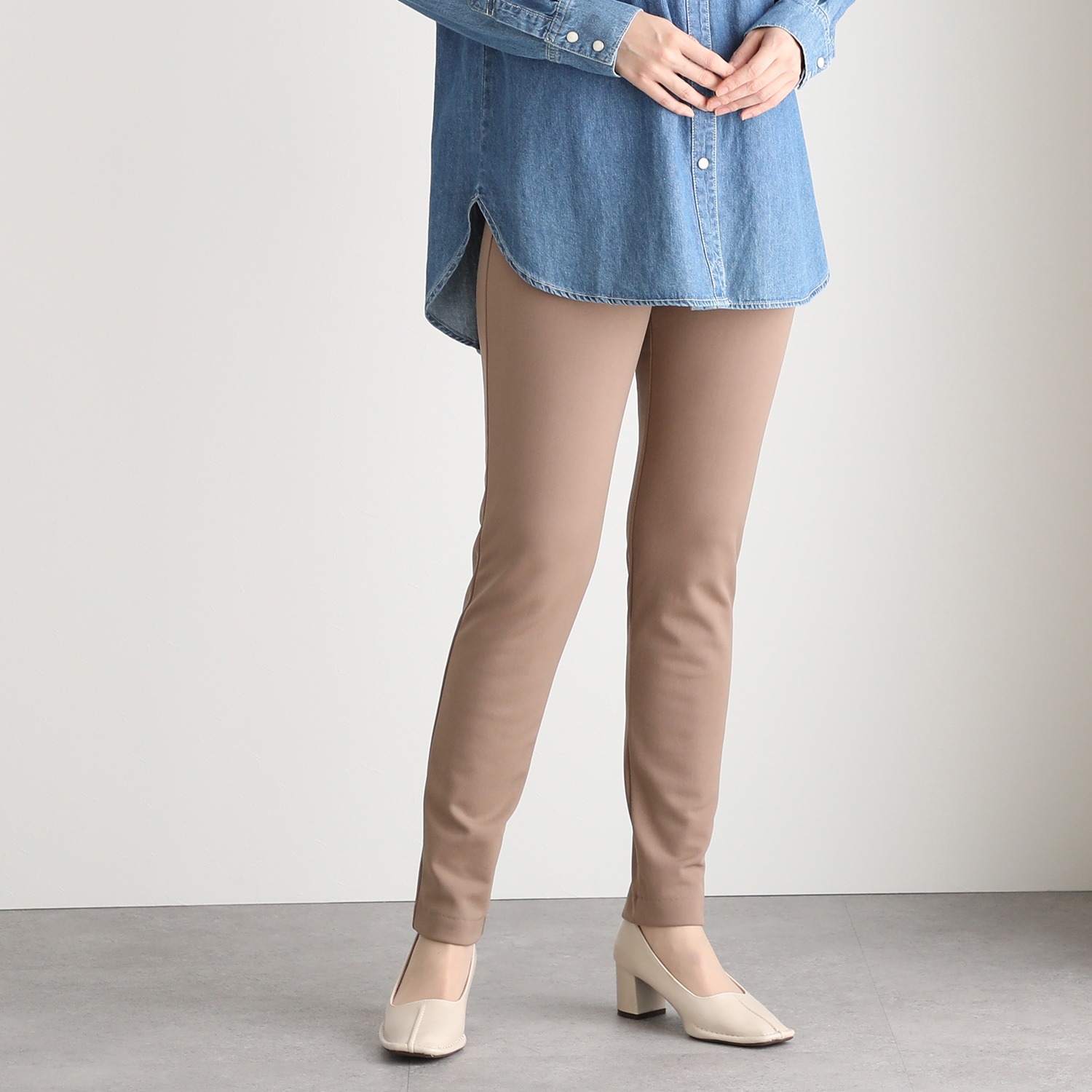 ＜股下７２ｃｍ＞ピーツー 吸湿発熱・吸放湿 裏起毛スリムパンツ 