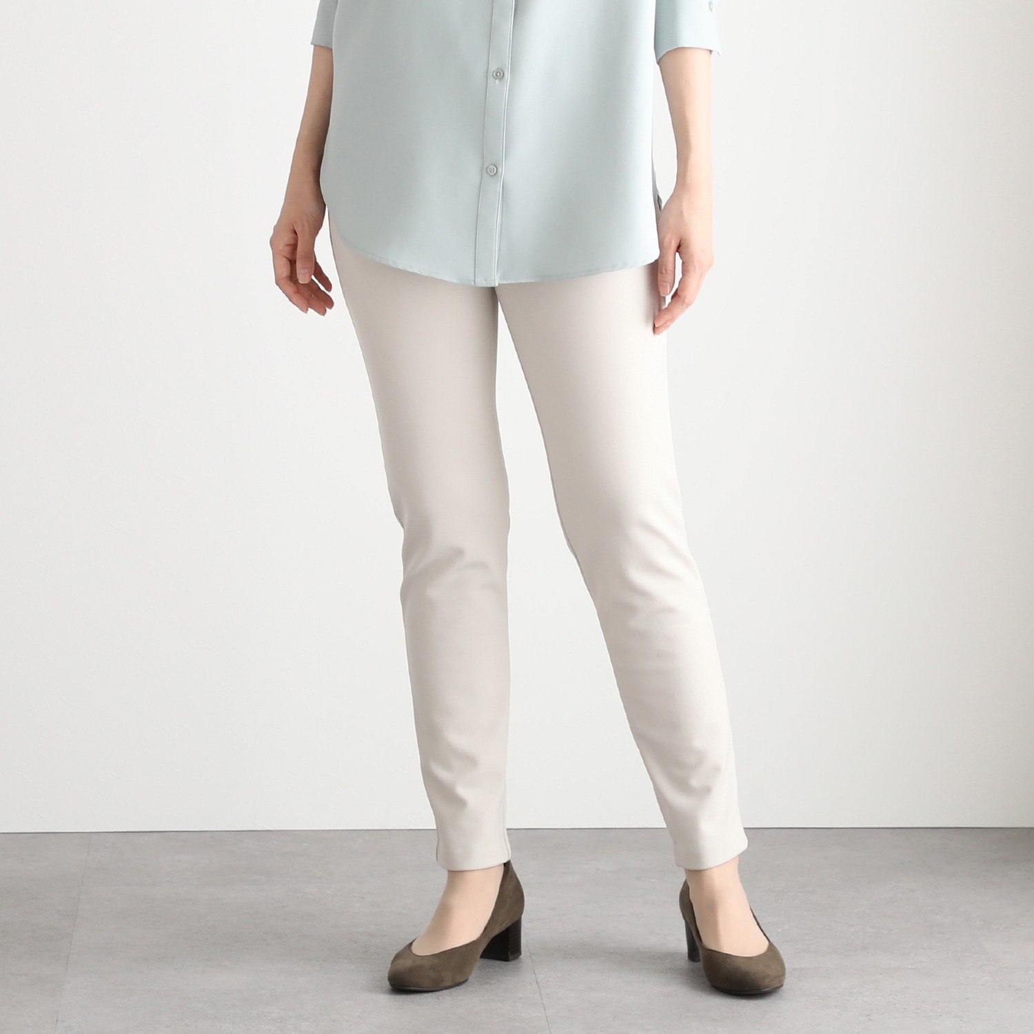 ＜股下７２ｃｍ＞ピーツー 吸湿発熱・吸放湿 裏起毛スリムパンツ 