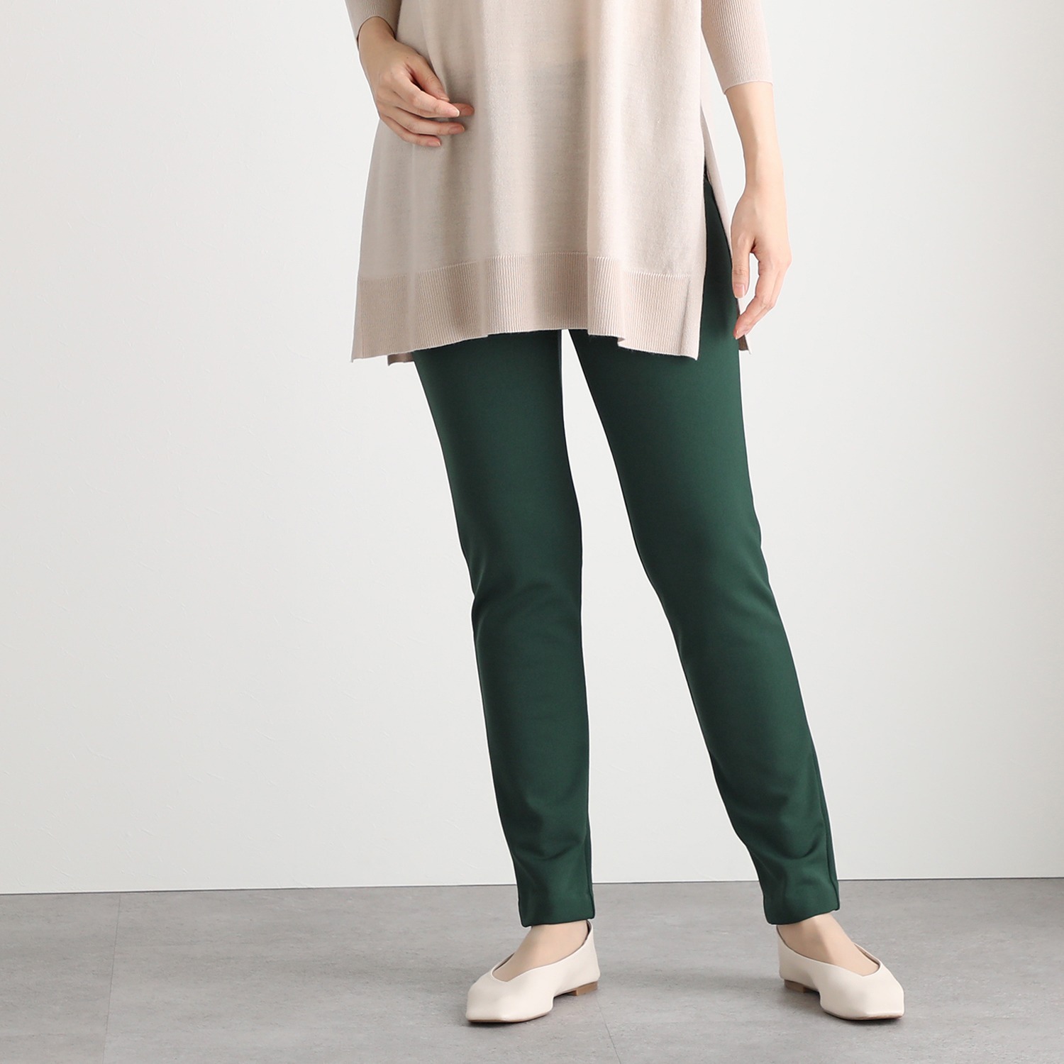 ＜股下７２ｃｍ＞ピーツー 吸湿発熱・吸放湿 裏起毛スリムパンツ 