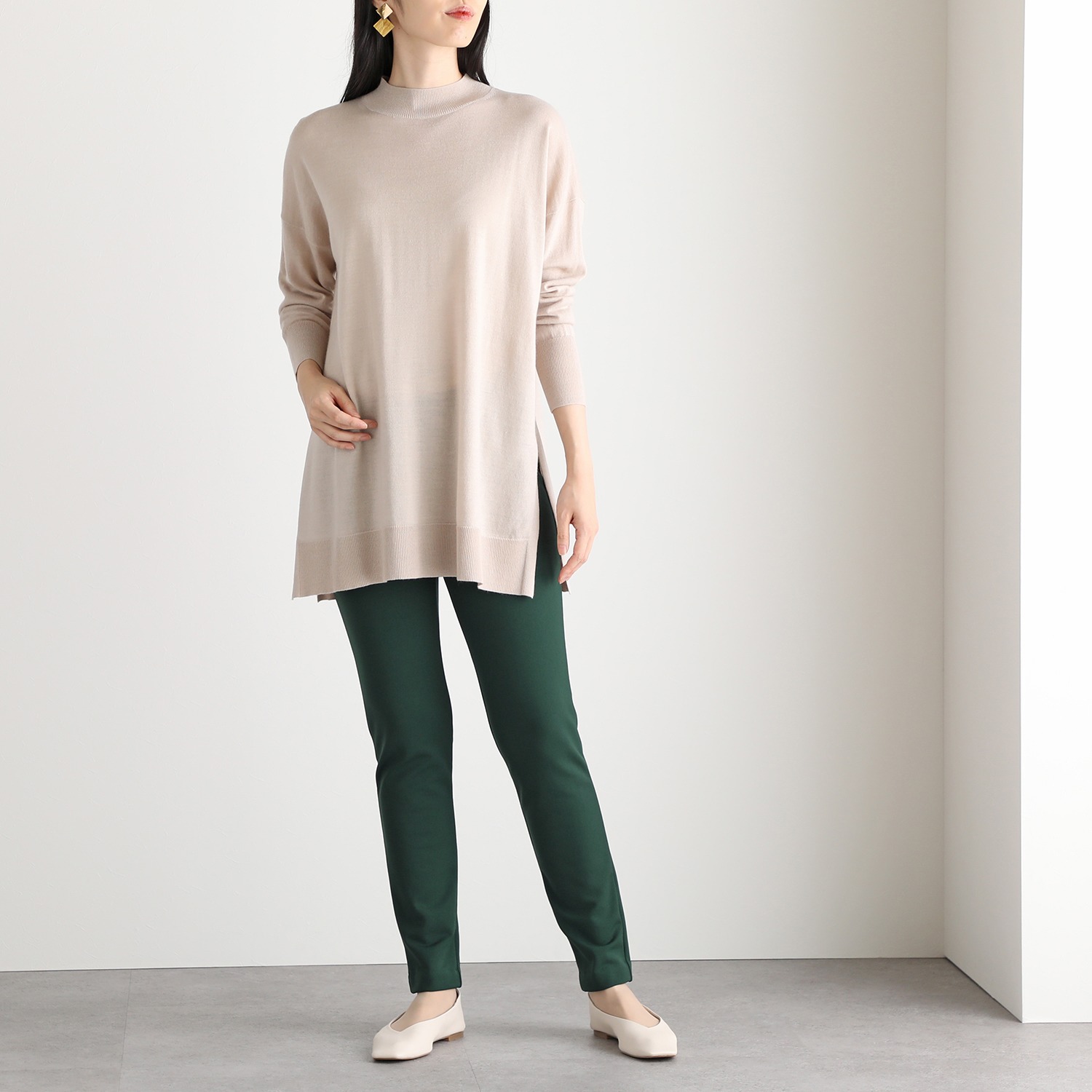 ＜股下７２ｃｍ＞ピーツー 吸湿発熱・吸放湿 裏起毛スリムパンツ 