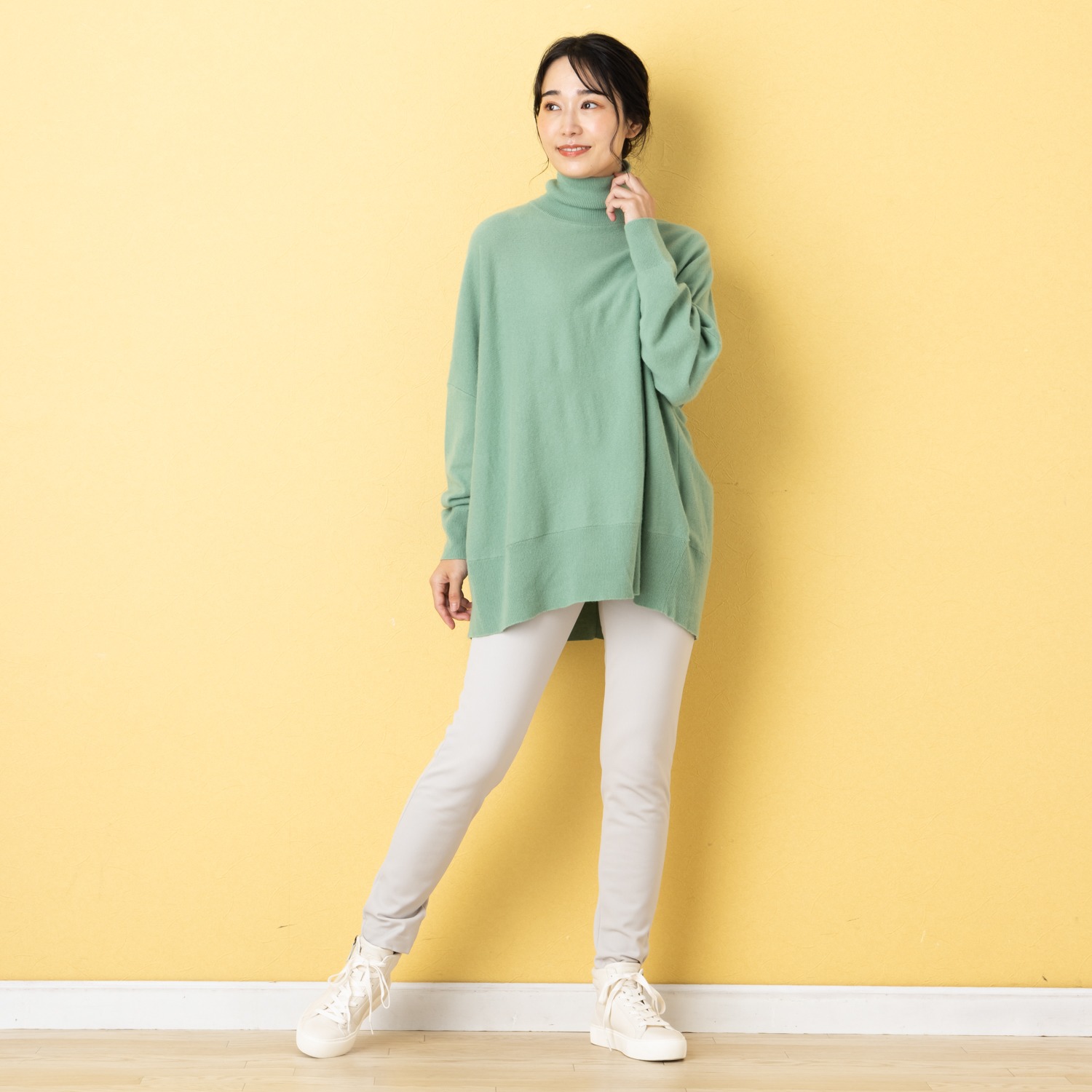 ＜股下７２ｃｍ＞ピーツー 吸湿発熱・吸放湿 裏起毛スリムパンツ 