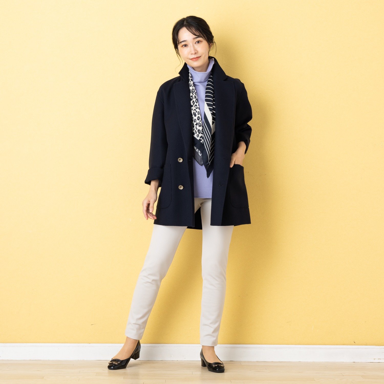 ＜股下７２ｃｍ＞ピーツー 吸湿発熱・吸放湿 裏起毛スリムパンツ 