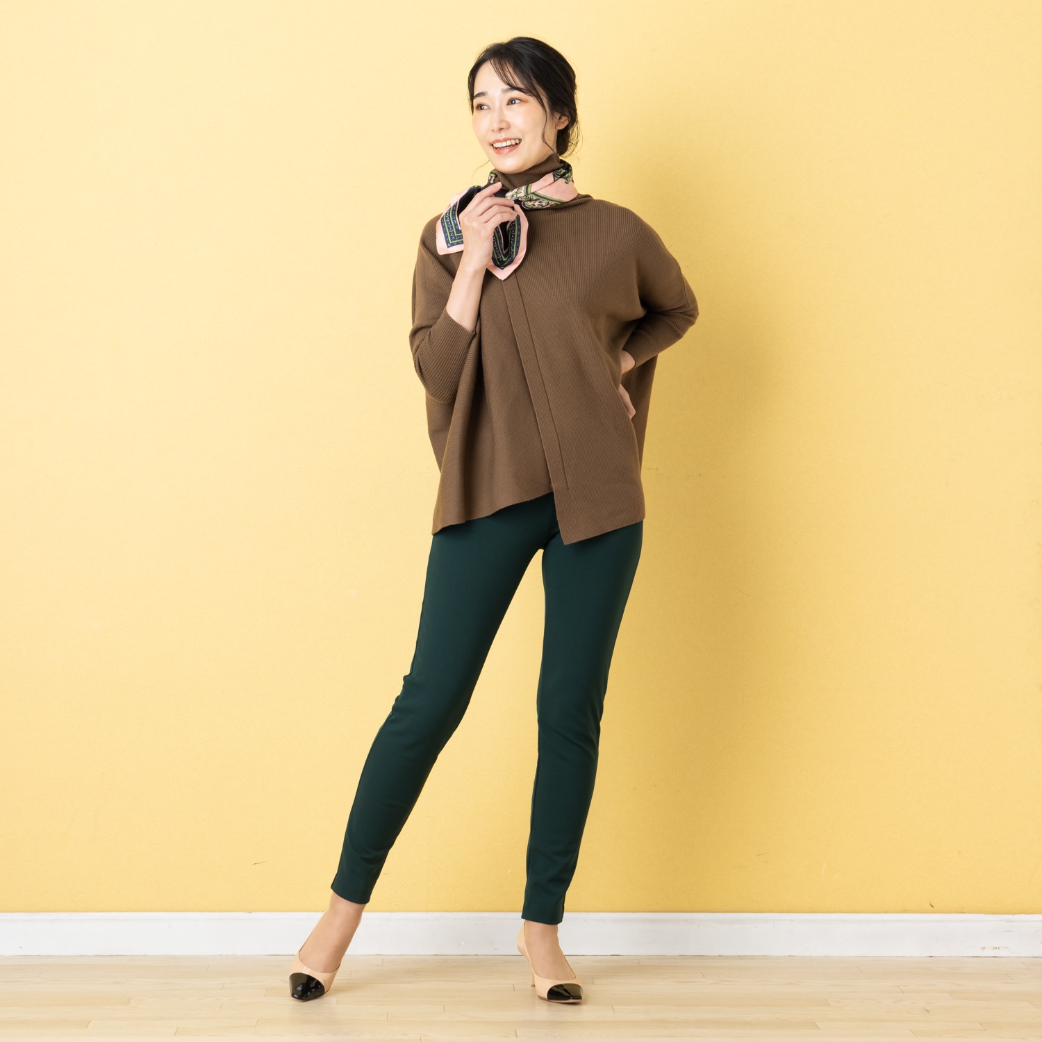 ＜股下７２ｃｍ＞ピーツー 吸湿発熱・吸放湿 裏起毛スリムパンツ 