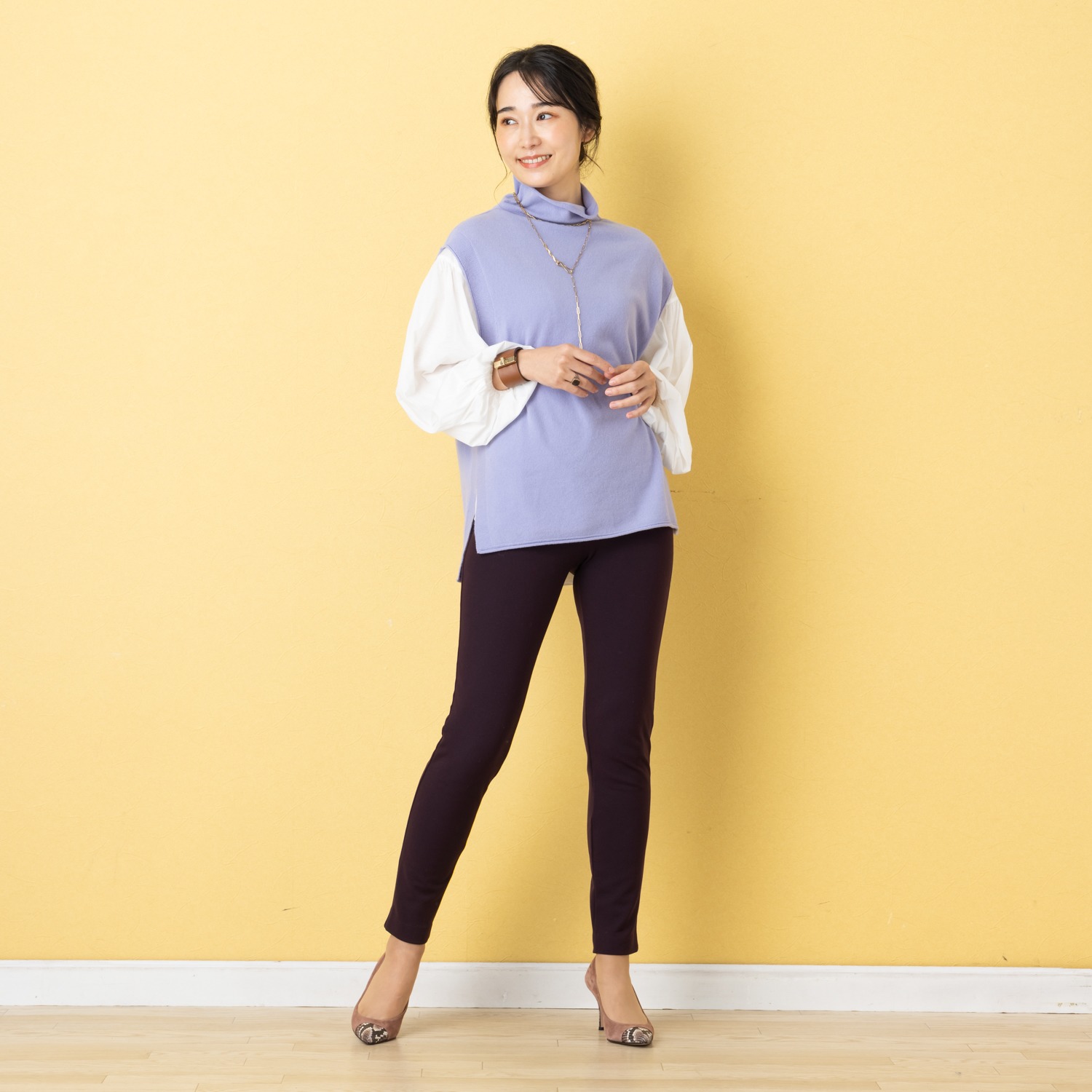 ＜股下７２ｃｍ＞ピーツー 吸湿発熱・吸放湿 裏起毛スリムパンツ 