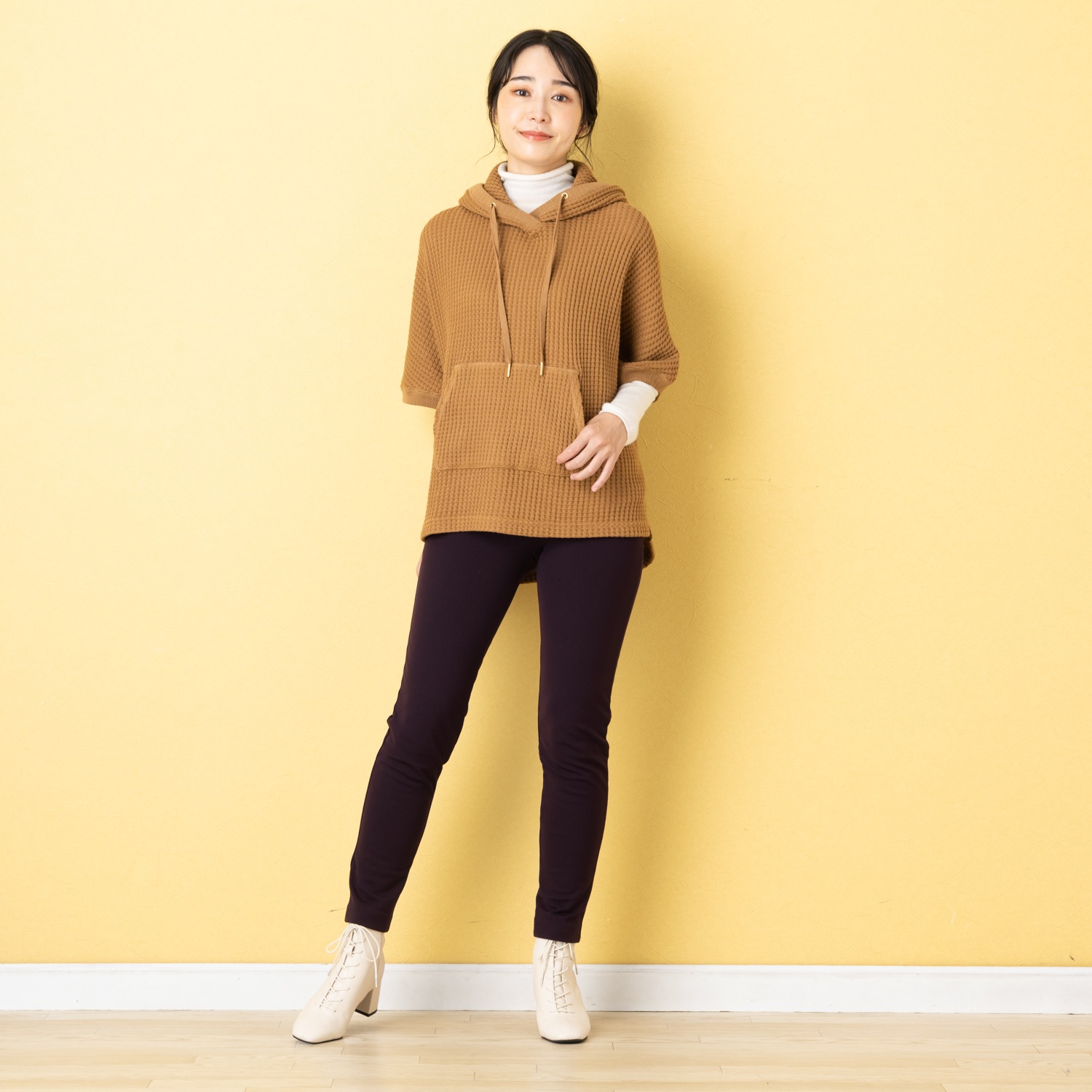 ＜股下７２ｃｍ＞ピーツー 吸湿発熱・吸放湿 裏起毛スリムパンツ 