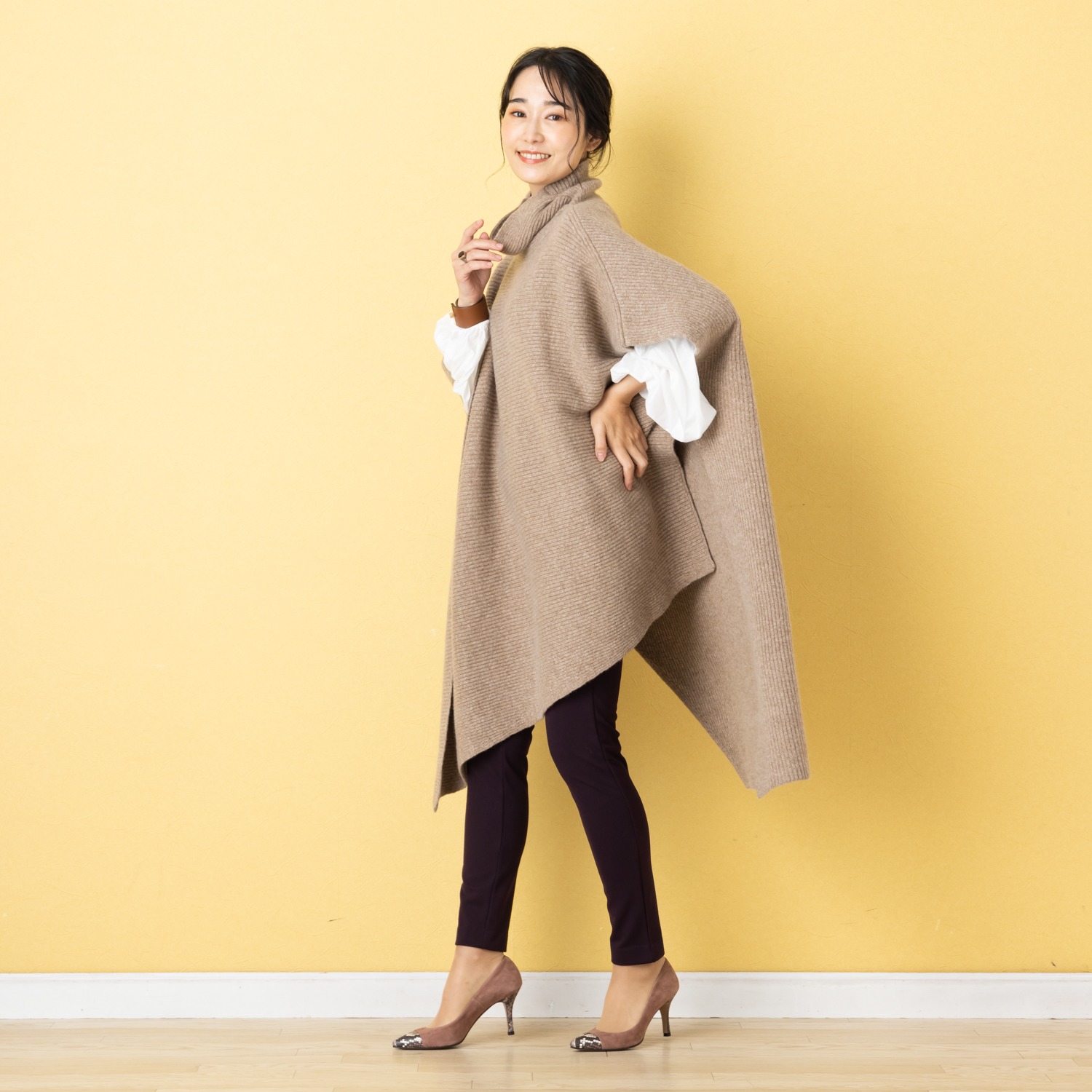 ＜股下７２ｃｍ＞ピーツー 吸湿発熱・吸放湿 裏起毛スリムパンツ 