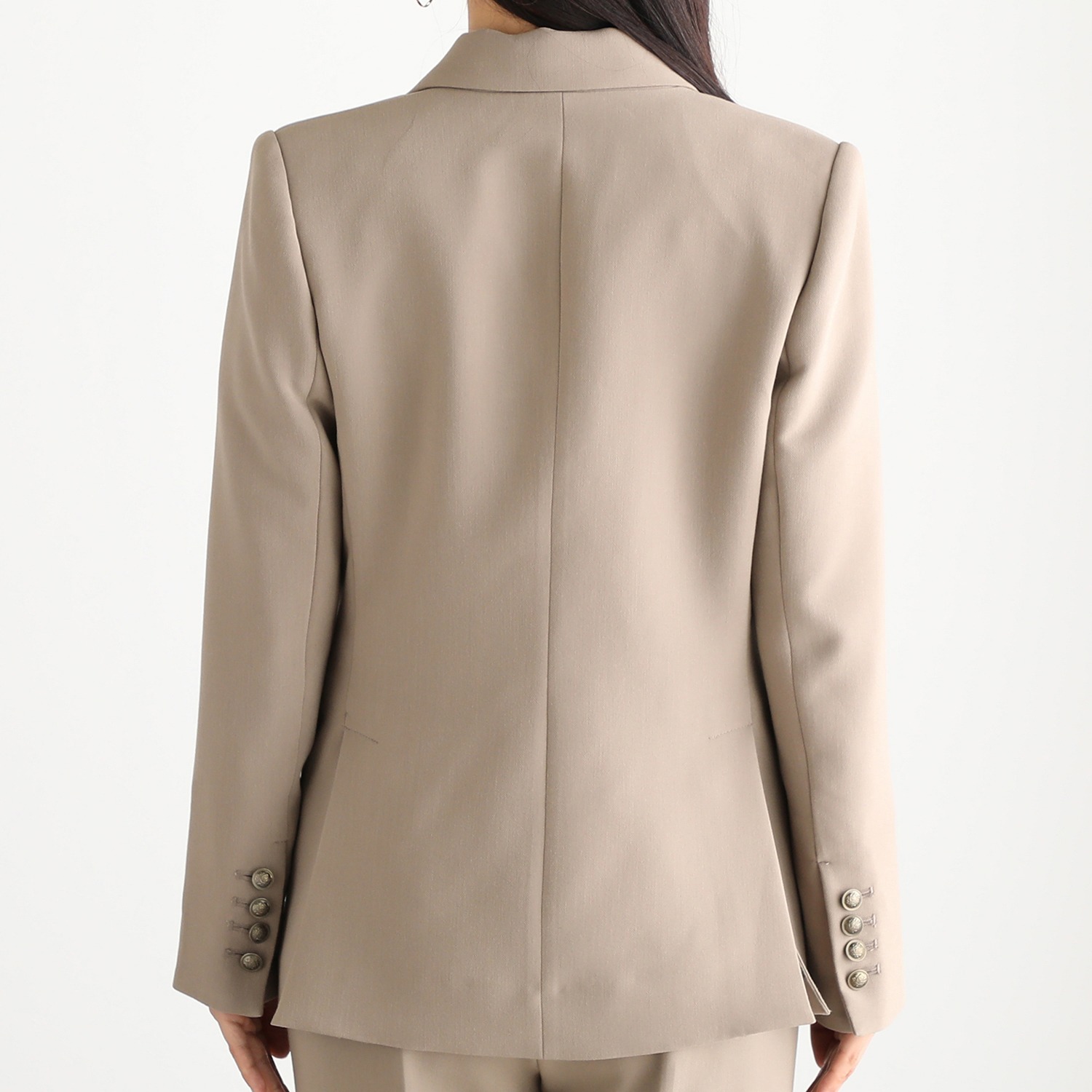 マダムヒロコ ダブルジョーゼット ボタンアクセント ダブルジャケット