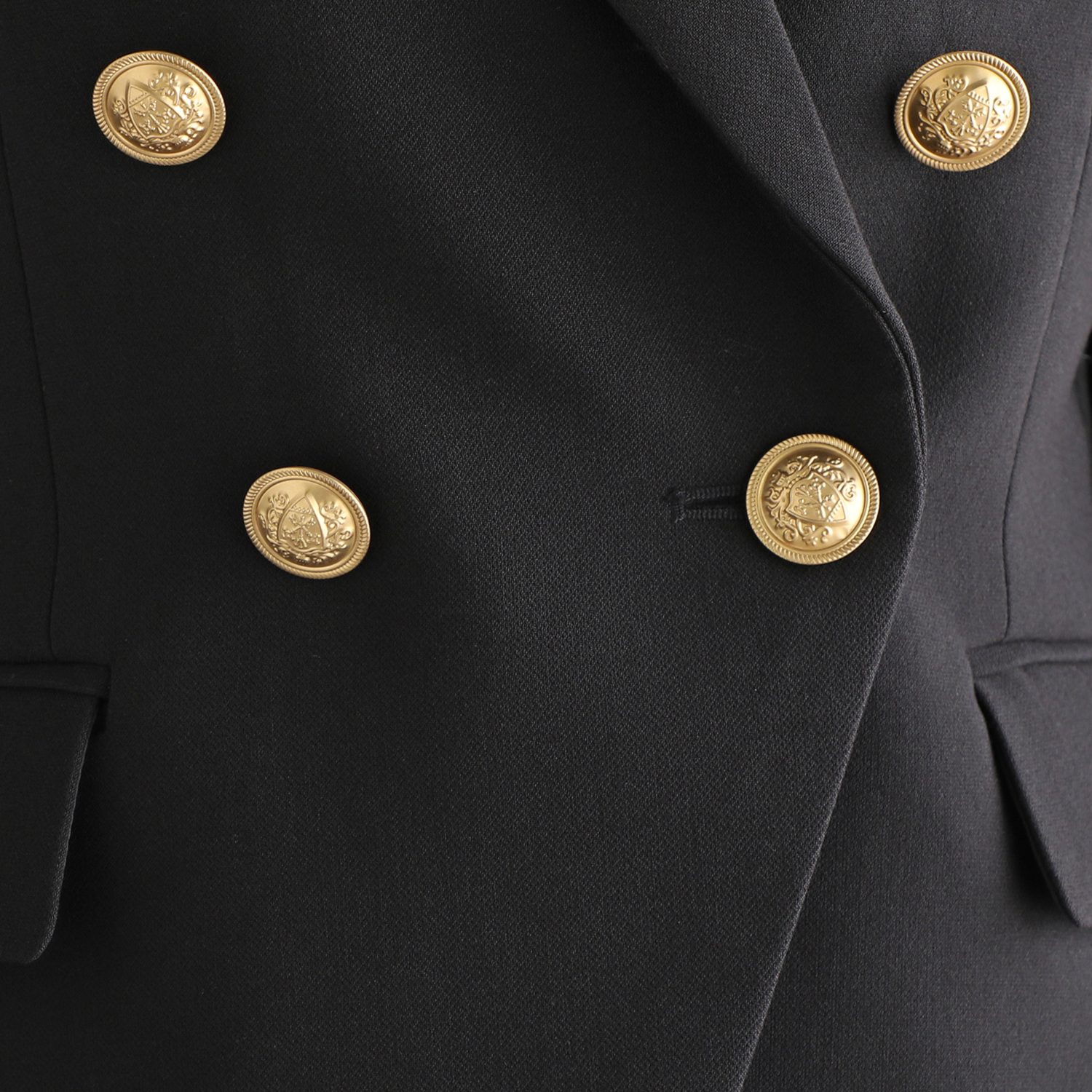 マダムヒロコ ダブルジョーゼット ボタンアクセント ダブルジャケット