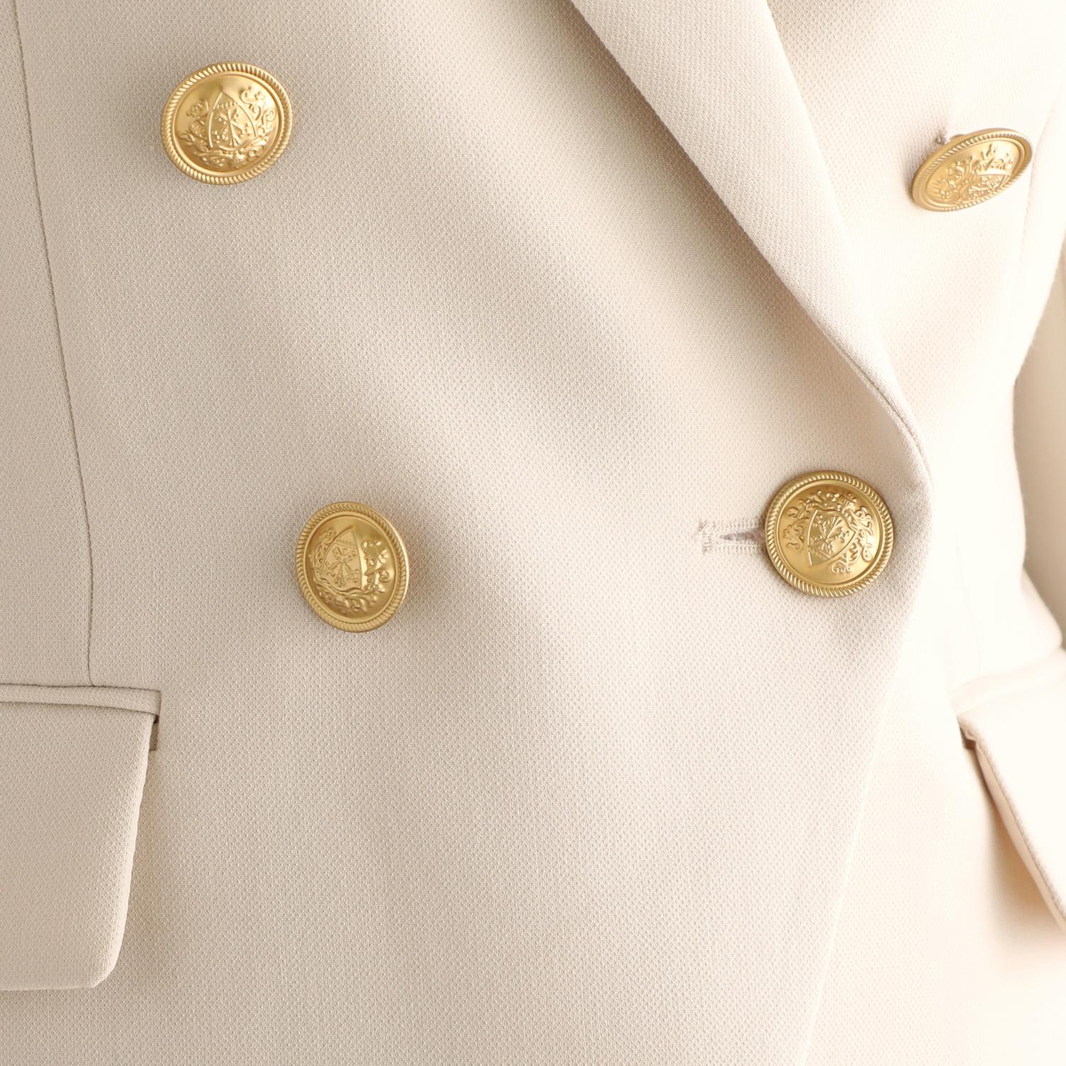 マダムヒロコ ダブルジョーゼット ボタンアクセント ダブルジャケット