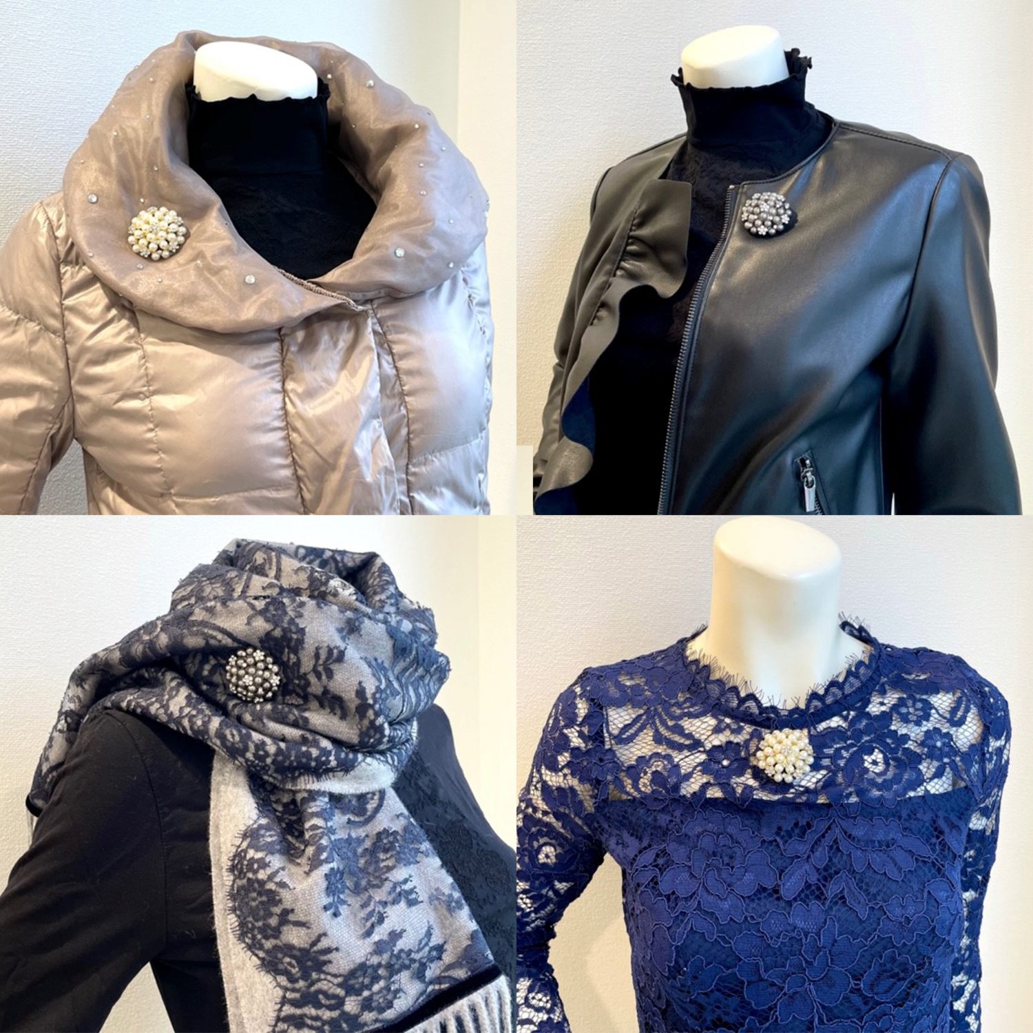 パールビジュウ マグネットブローチ