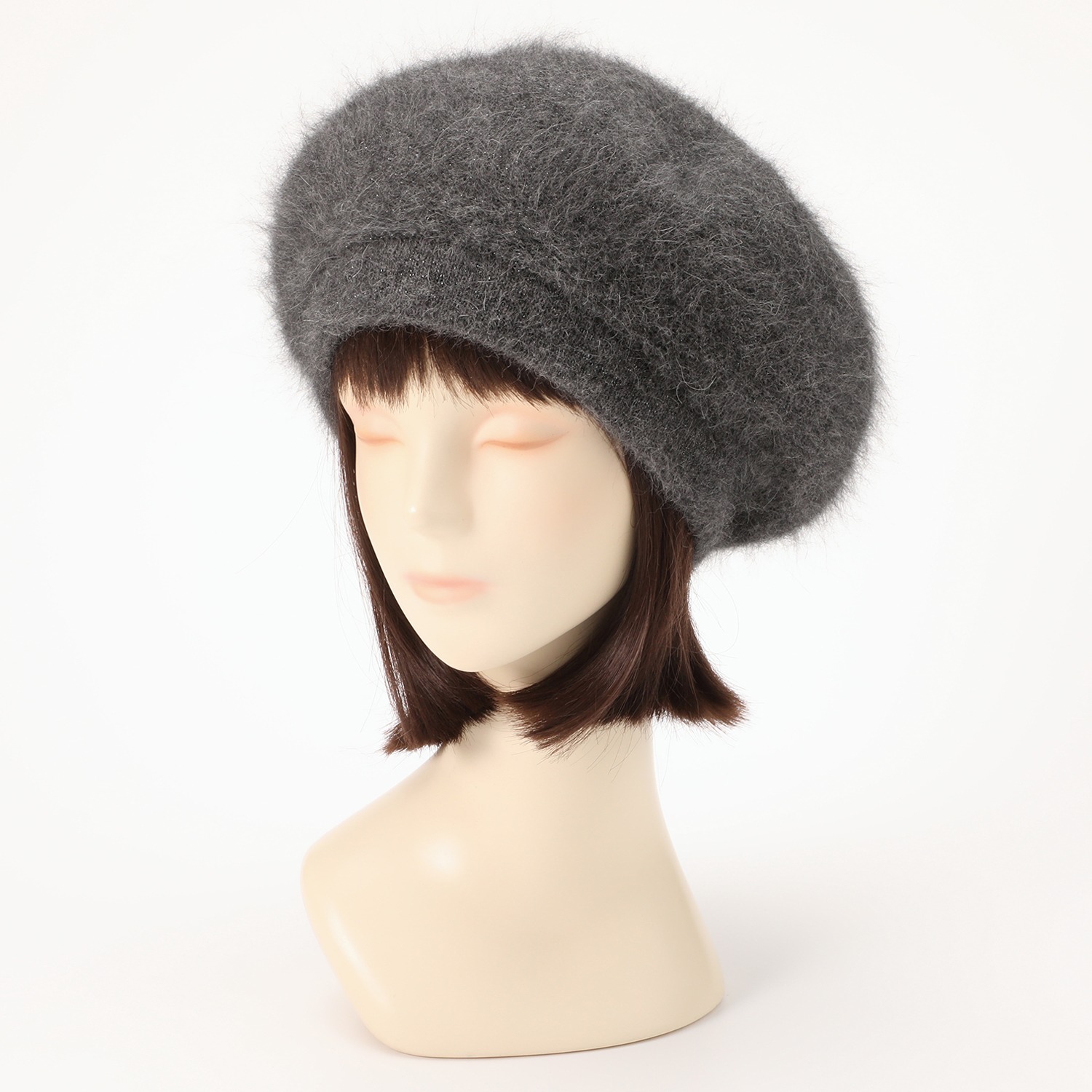 ミリーセヴァルセン 日本製 アンゴラブレンド ふんわりキラキラ 小顔ニット帽子