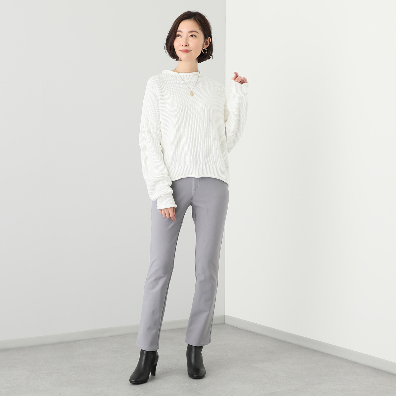 ディーズ　バイ ダジュール 裏起毛 ストレッチパンツ