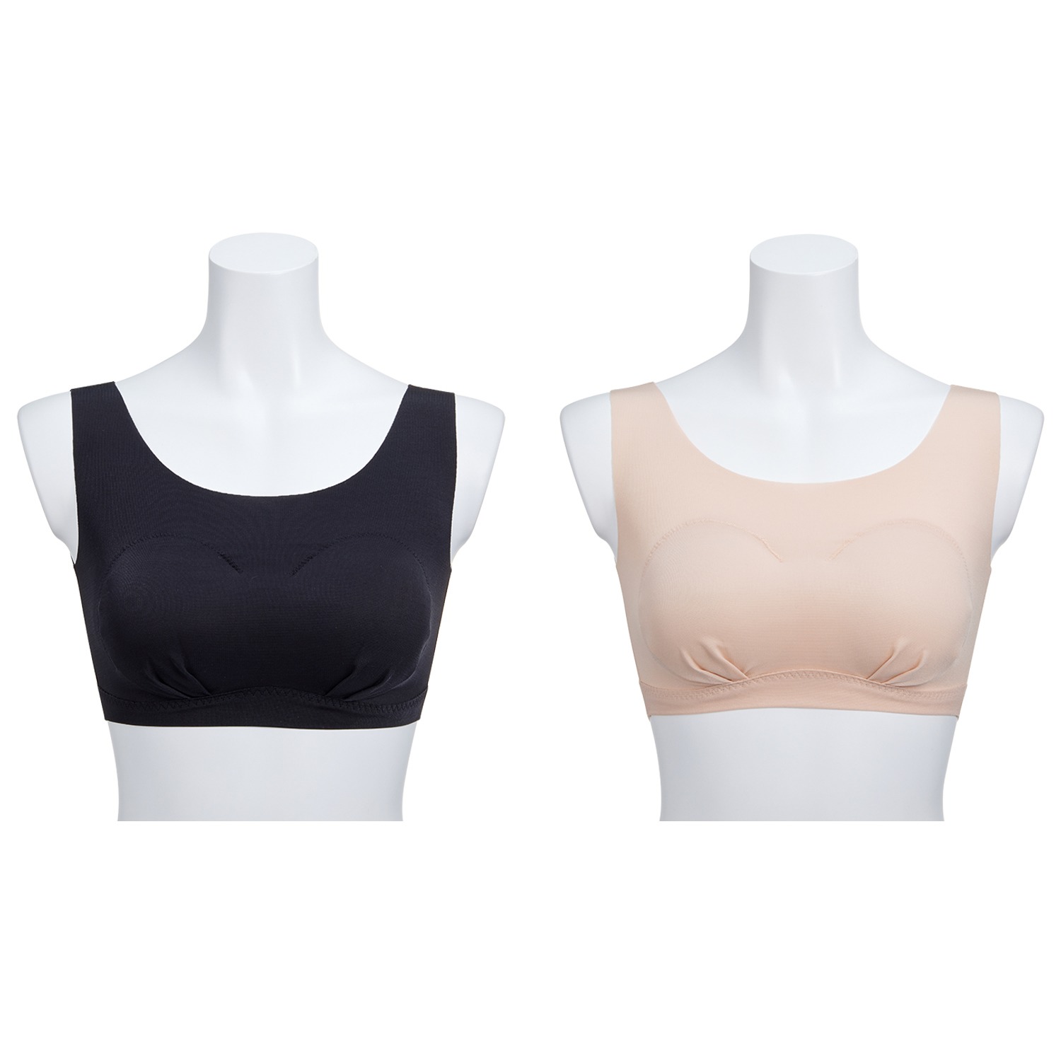 きれいになろう 抗菌防臭 肌にキューンとフィット！ ひびきにくい カップ付きハーフトップ ２枚セット