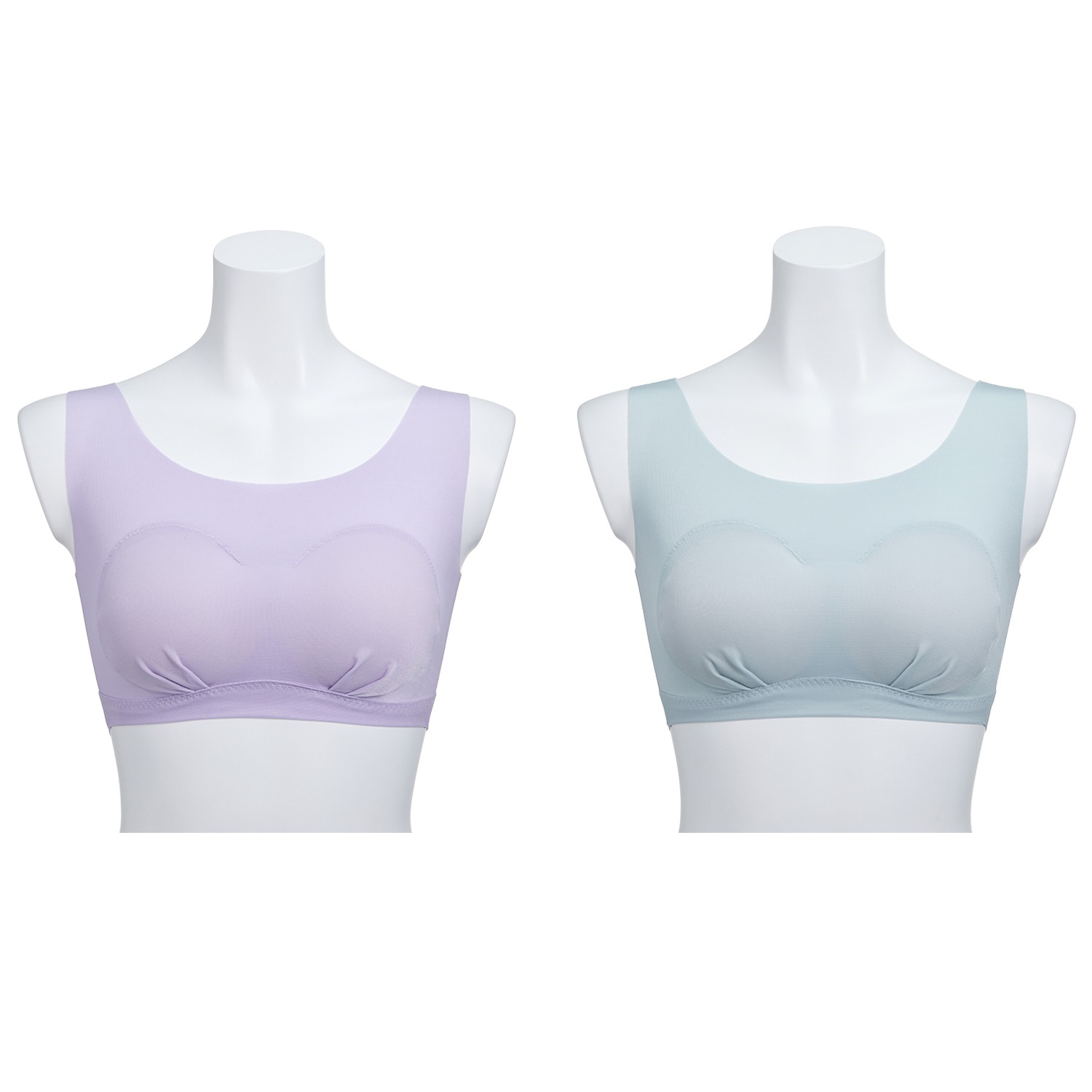 きれいになろう 抗菌防臭 肌にキューンとフィット！ ひびきにくい カップ付きハーフトップ ２枚セット