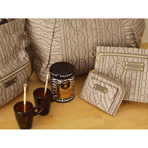 フォション ジャガード織 軽量・３ウェイ 巾着トートバッグ