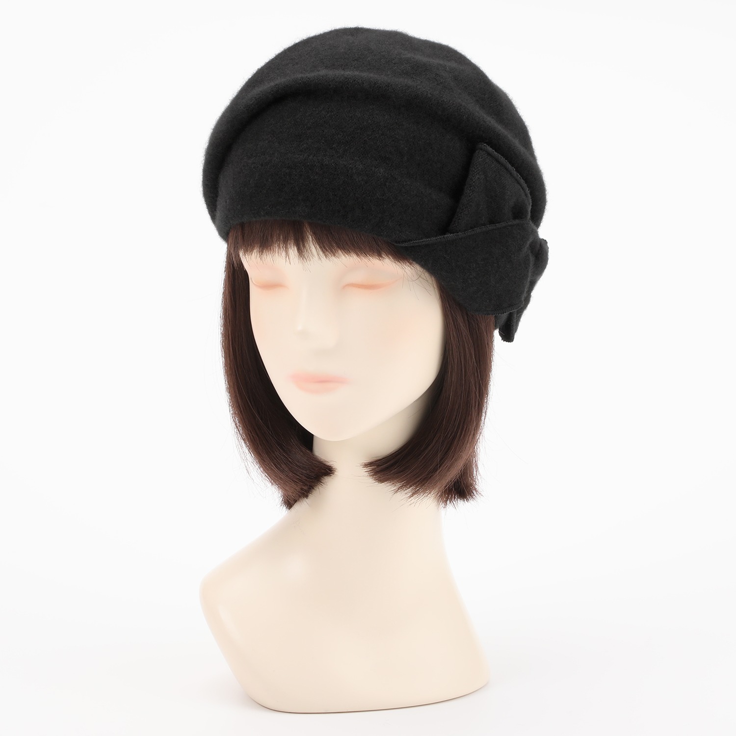 マキシン ベビーカシミヤ フード型ニット帽