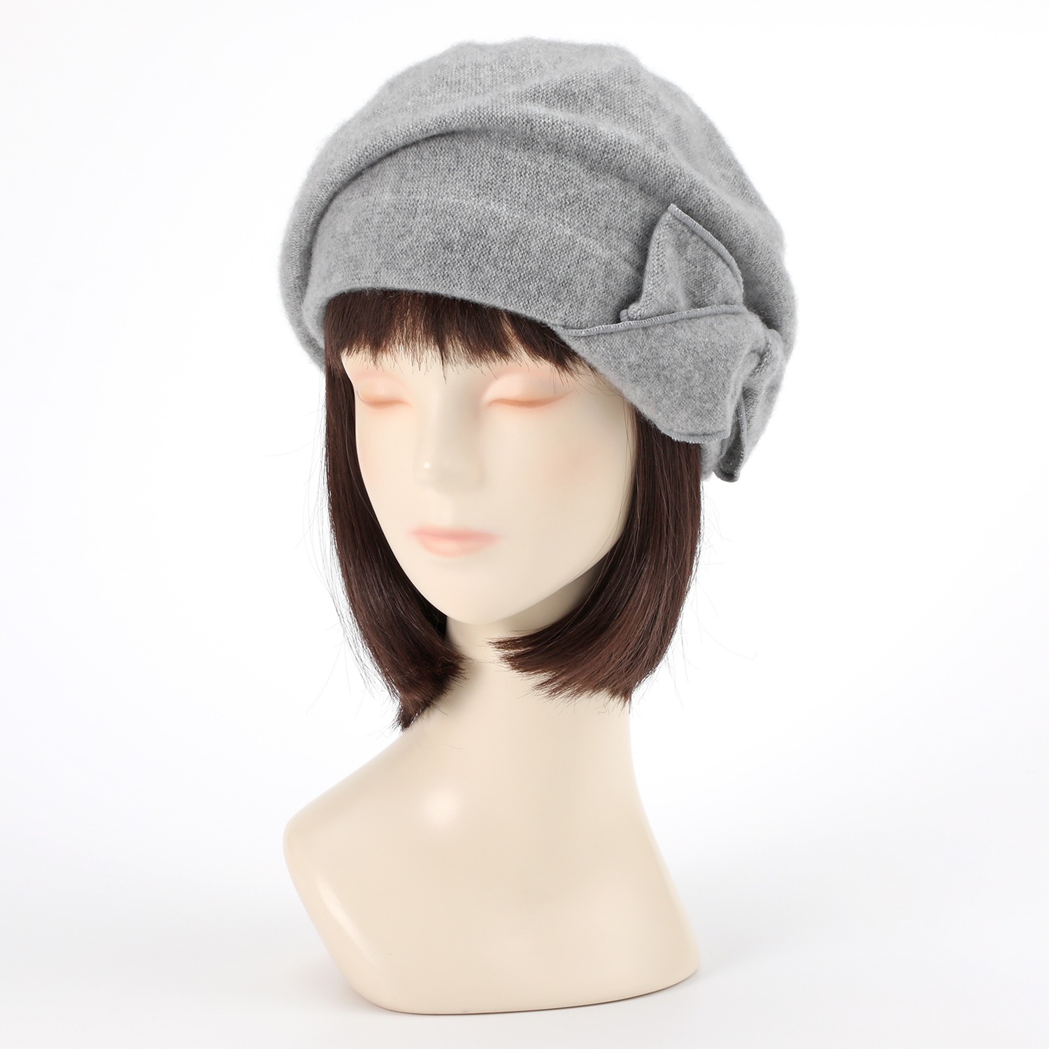 マキシン ベビーカシミヤ フード型ニット帽