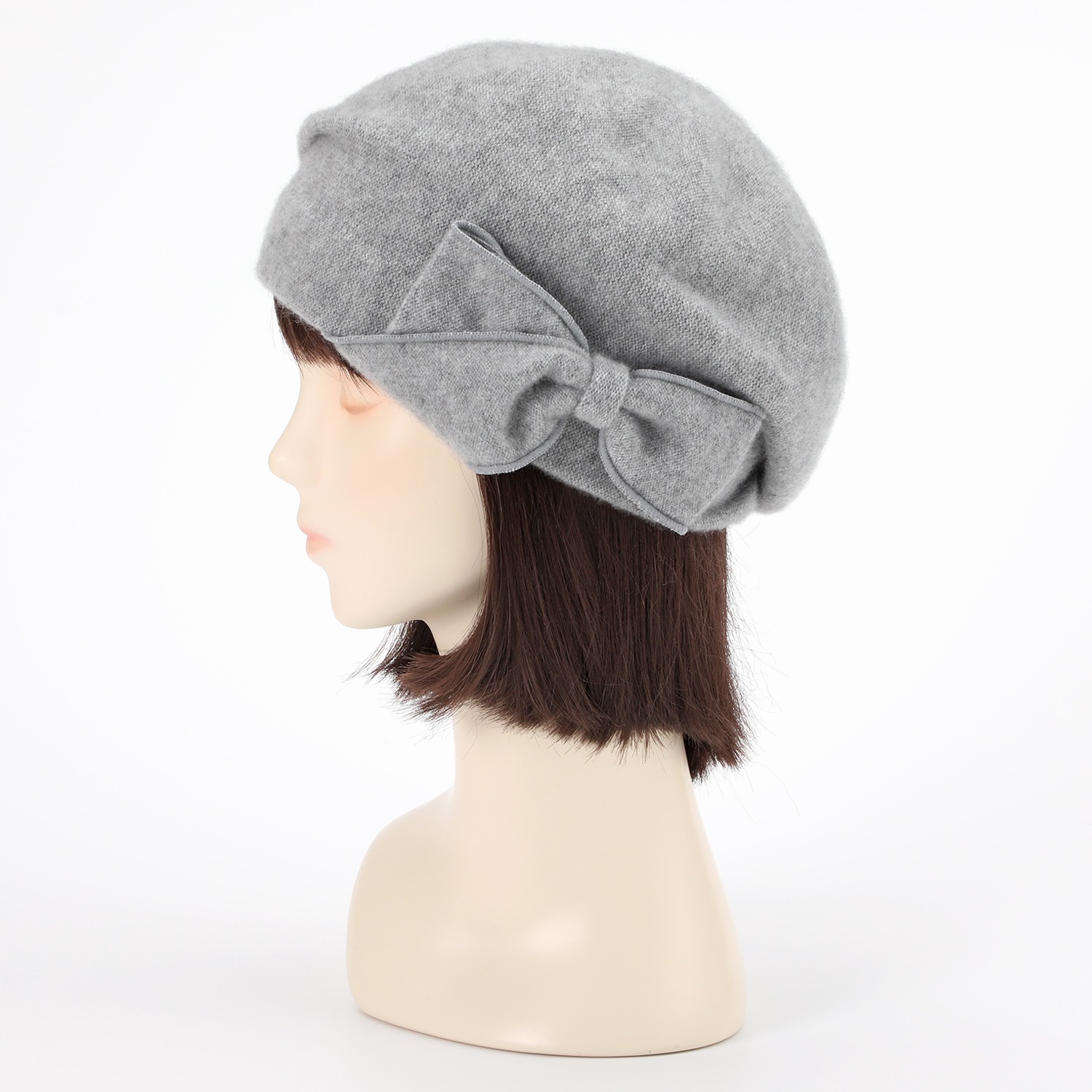 マキシン ベビーカシミヤ フード型ニット帽