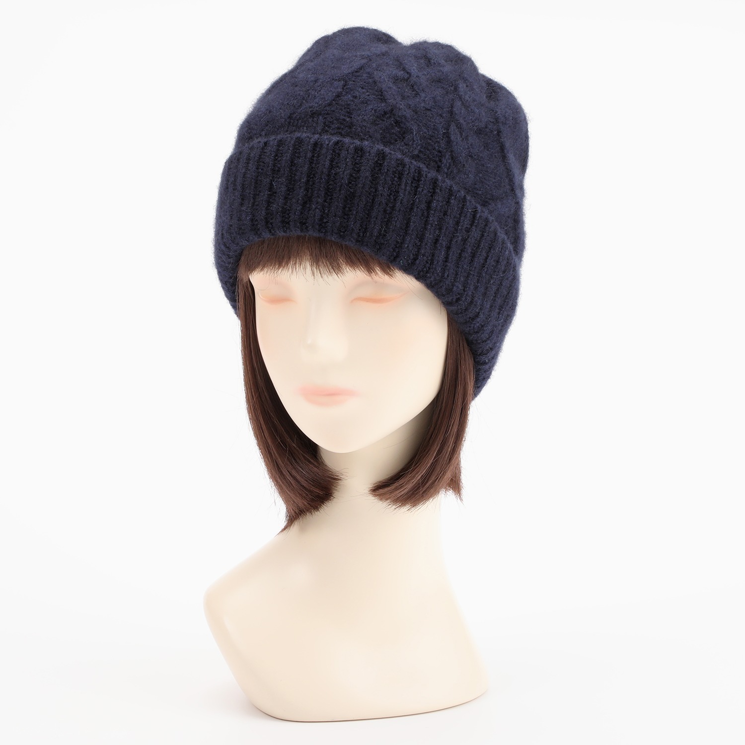 マキシン カシミヤ ケーブル編みニット帽