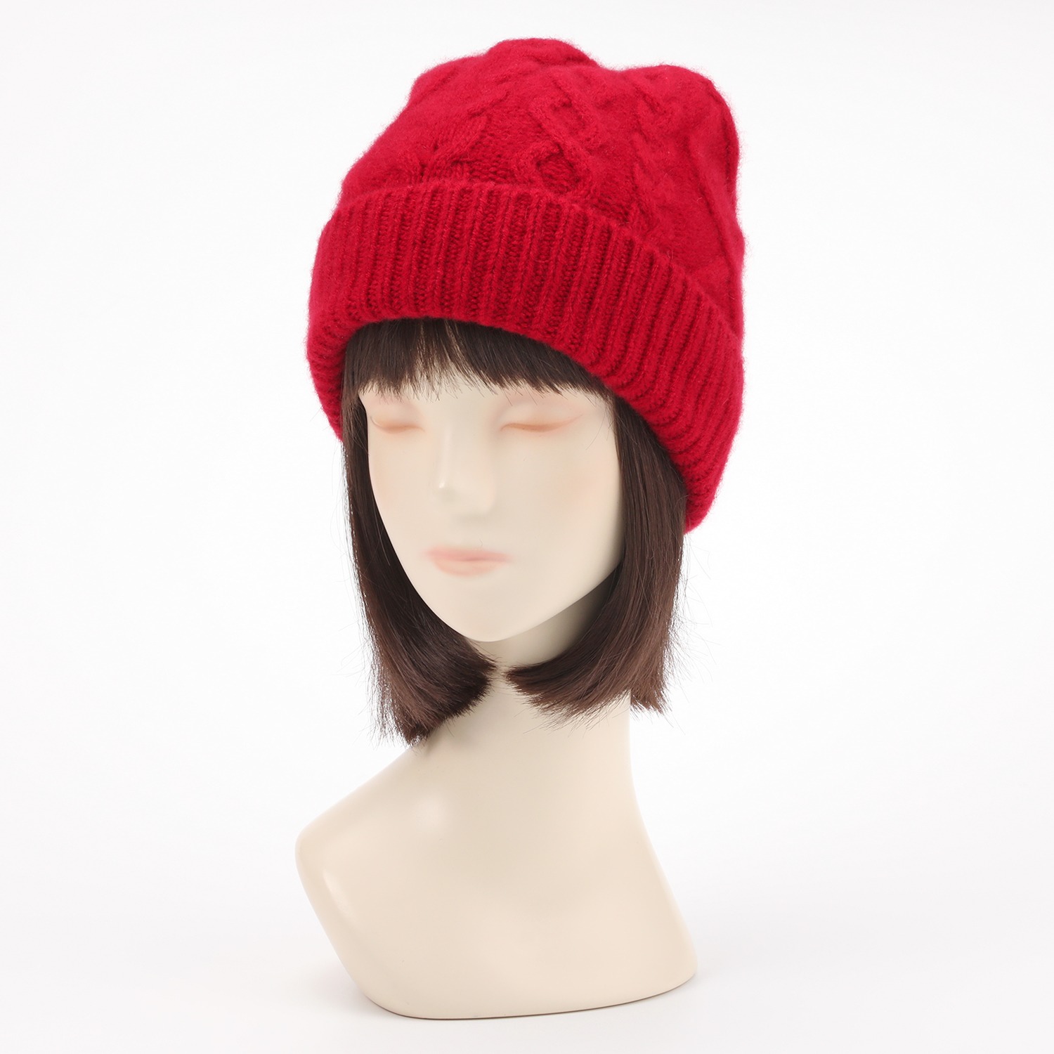 マキシン カシミヤ ケーブル編みニット帽