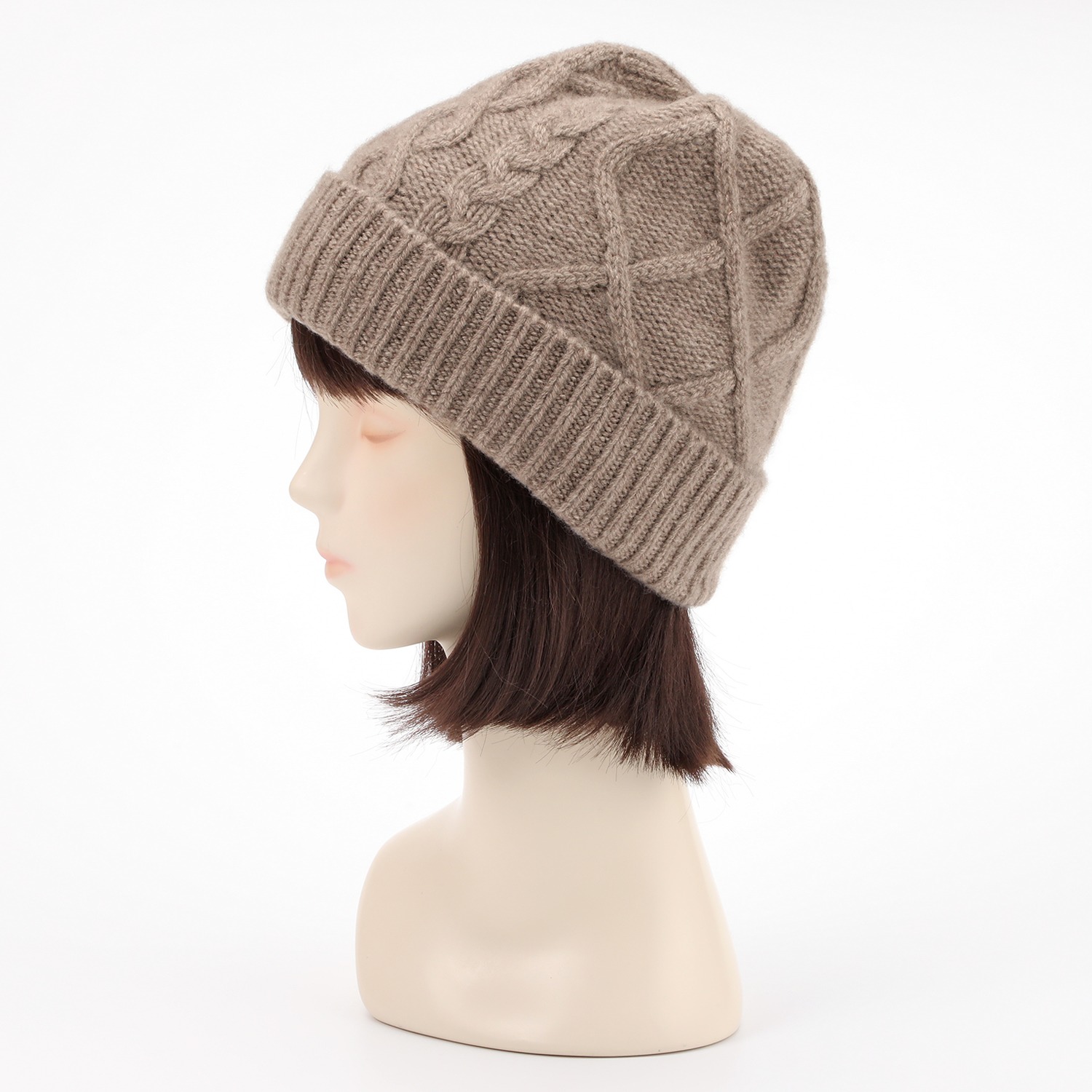 マキシン カシミヤ ケーブル編みニット帽