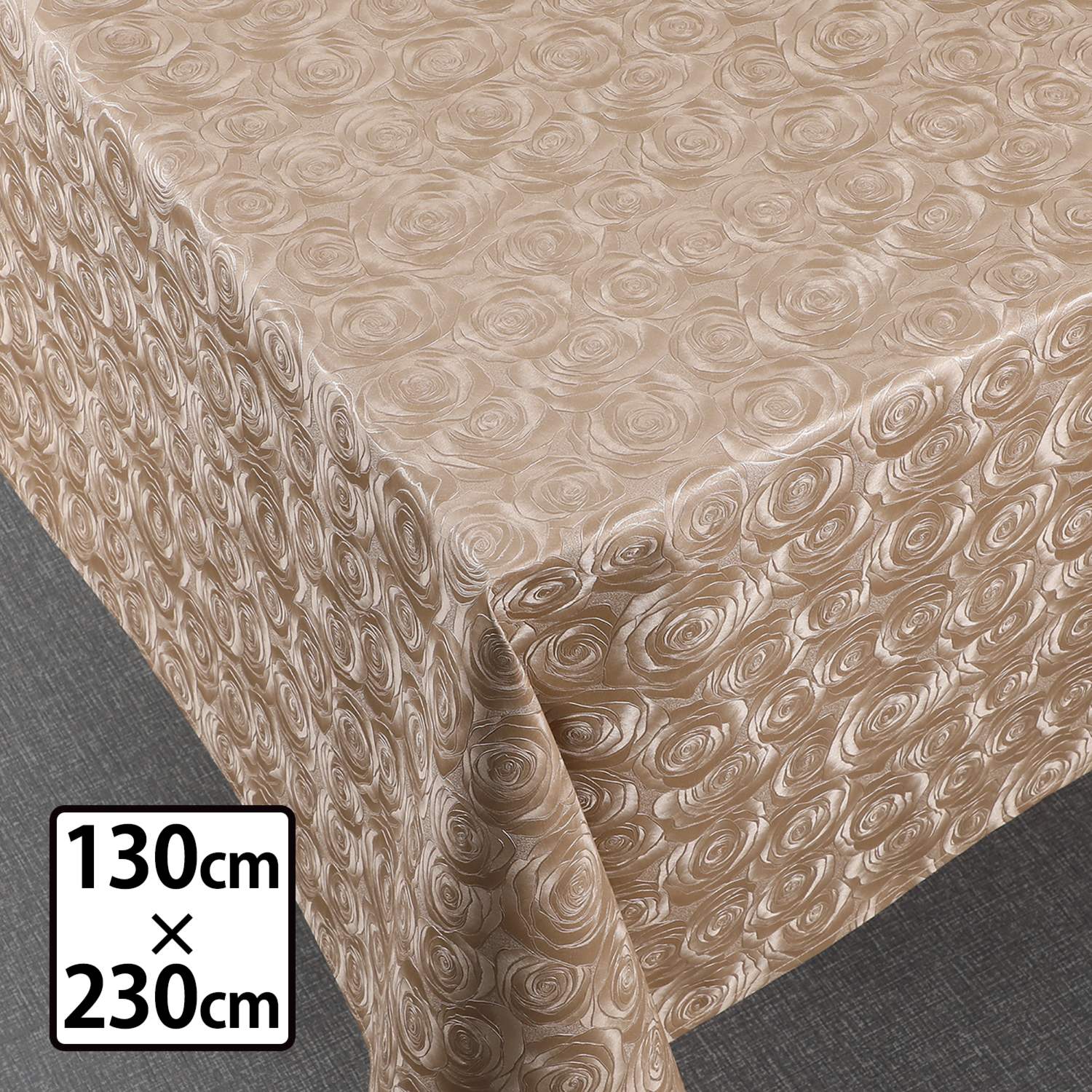 ＜１３０×２３０ｃｍ＞ローズ レザータッチ テーブルクロス 