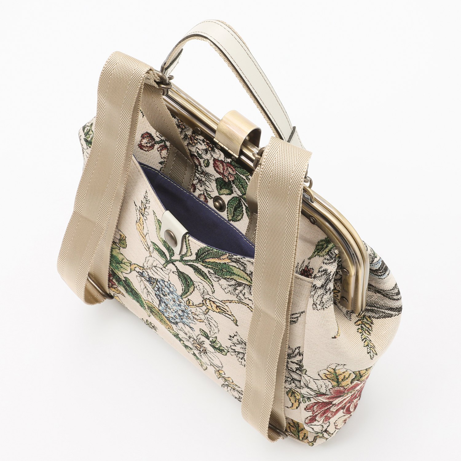 サポネッタ はっ水 スペインゴブラン生地使用 がま口リュック