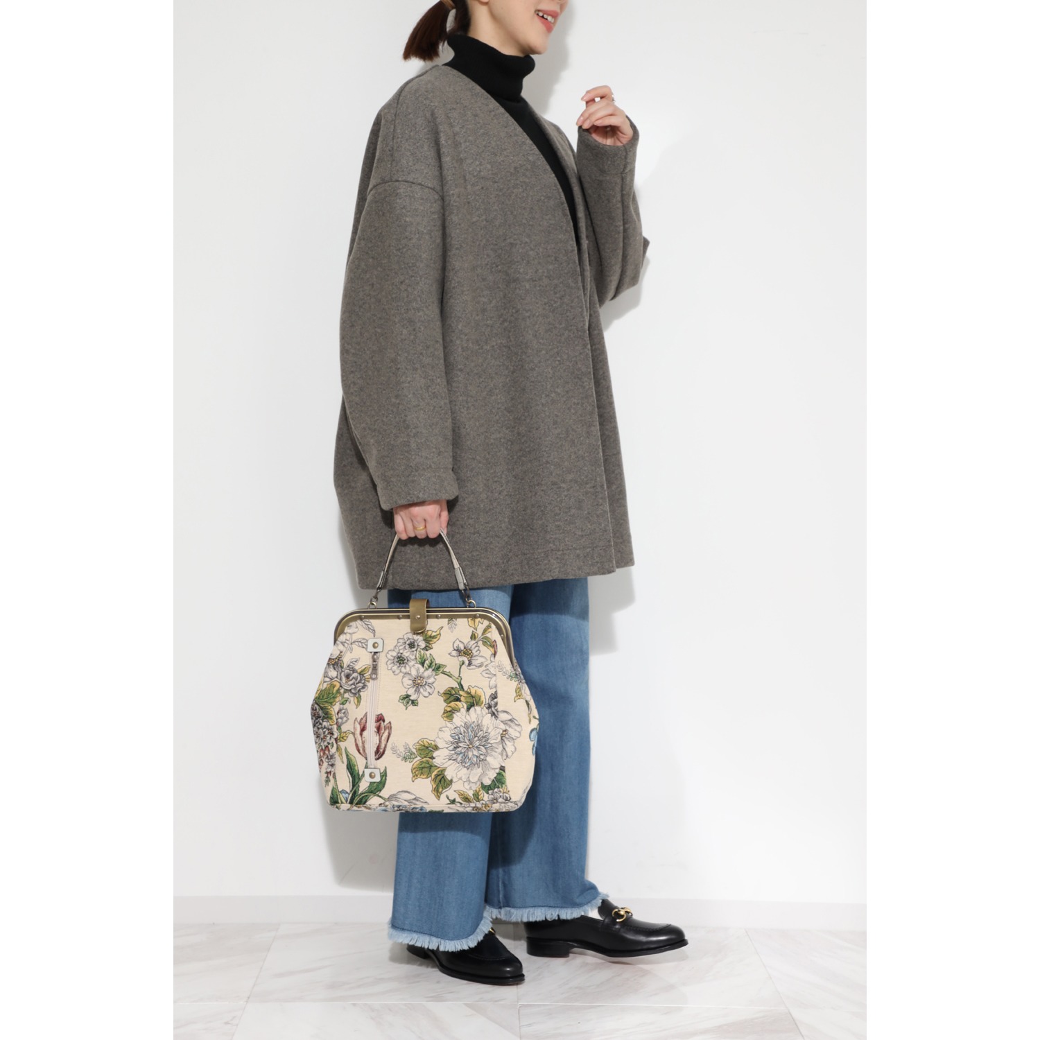 サポネッタ はっ水 スペインゴブラン生地使用 がま口リュック