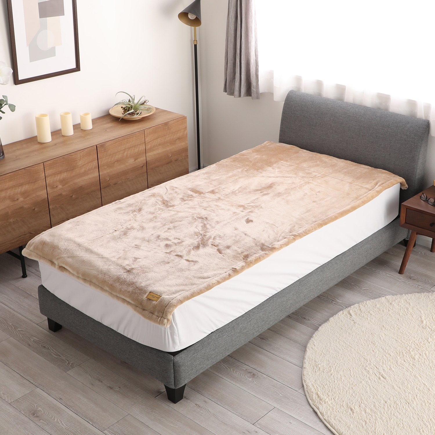 ＜シングル＞快眠博士 カルドニード・エリート リッチファー風敷き毛布 