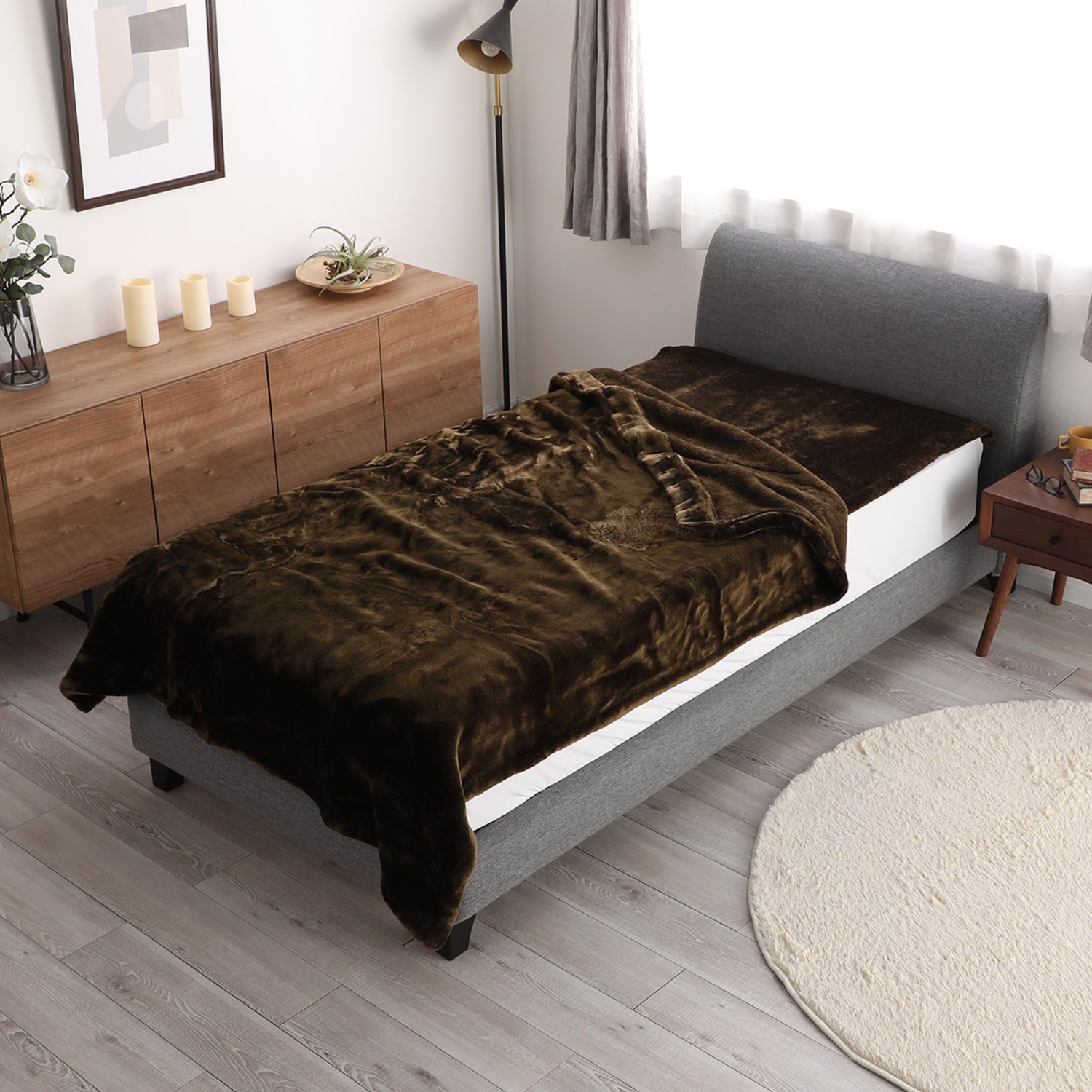 ＜シングル＞快眠博士 カルドニード・エリート リッチファー風敷き毛布 