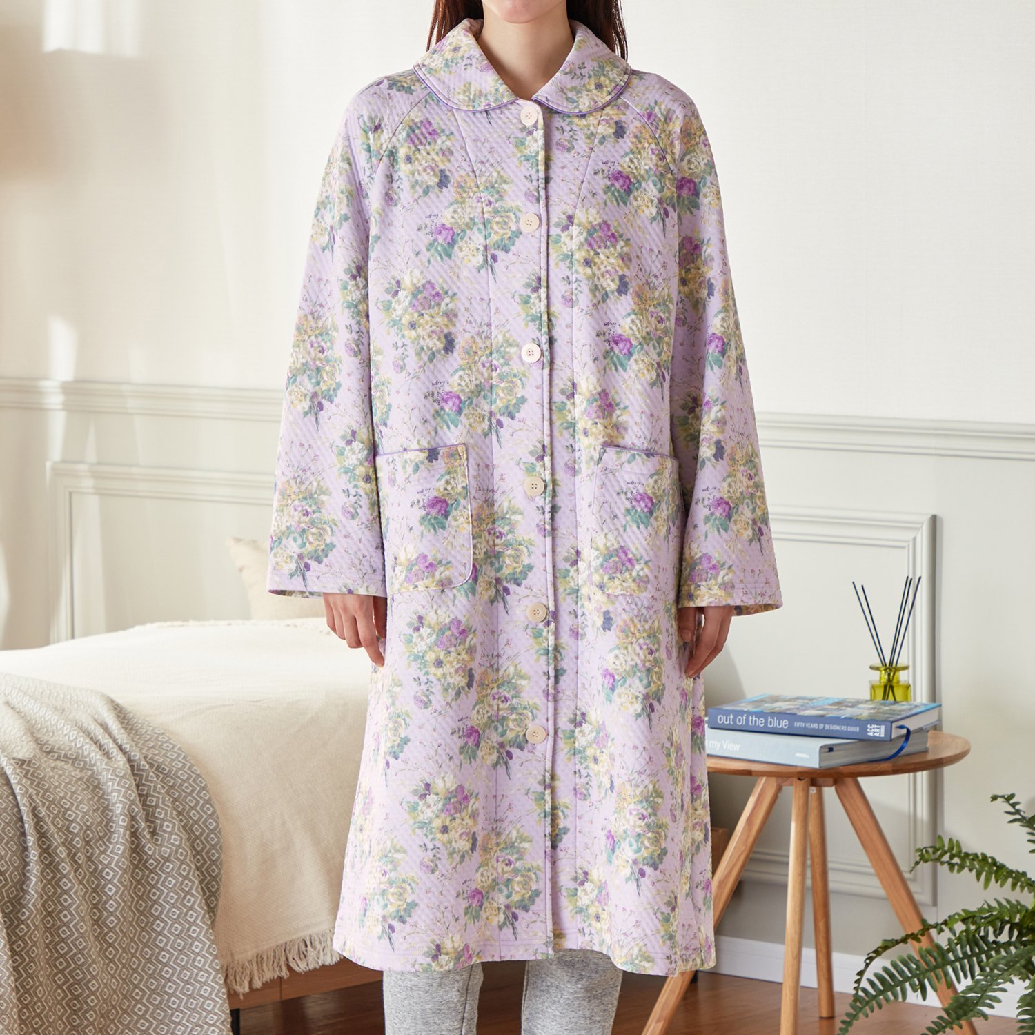 デザイナーズギルド コットン１００％　中わたニットキルト ロングガウン