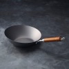 虎鐵 日本の職人が作った 特殊な形状で炒めやすい 変形ヘラ絞り 鉄炒め鍋２７ｃｍ