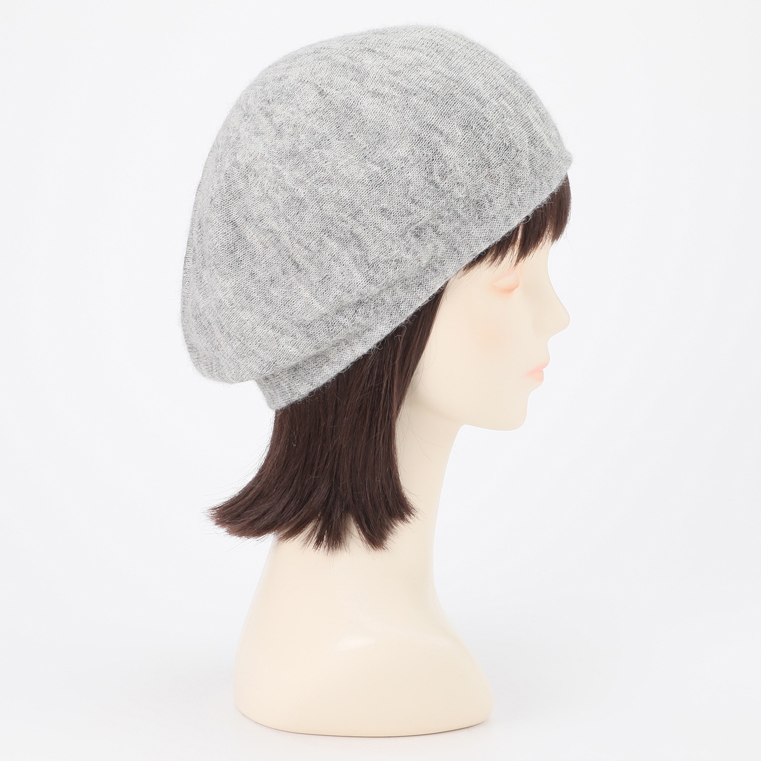 アミツムリ アルパカ混 ビーズアクセントフラワー ベレー帽