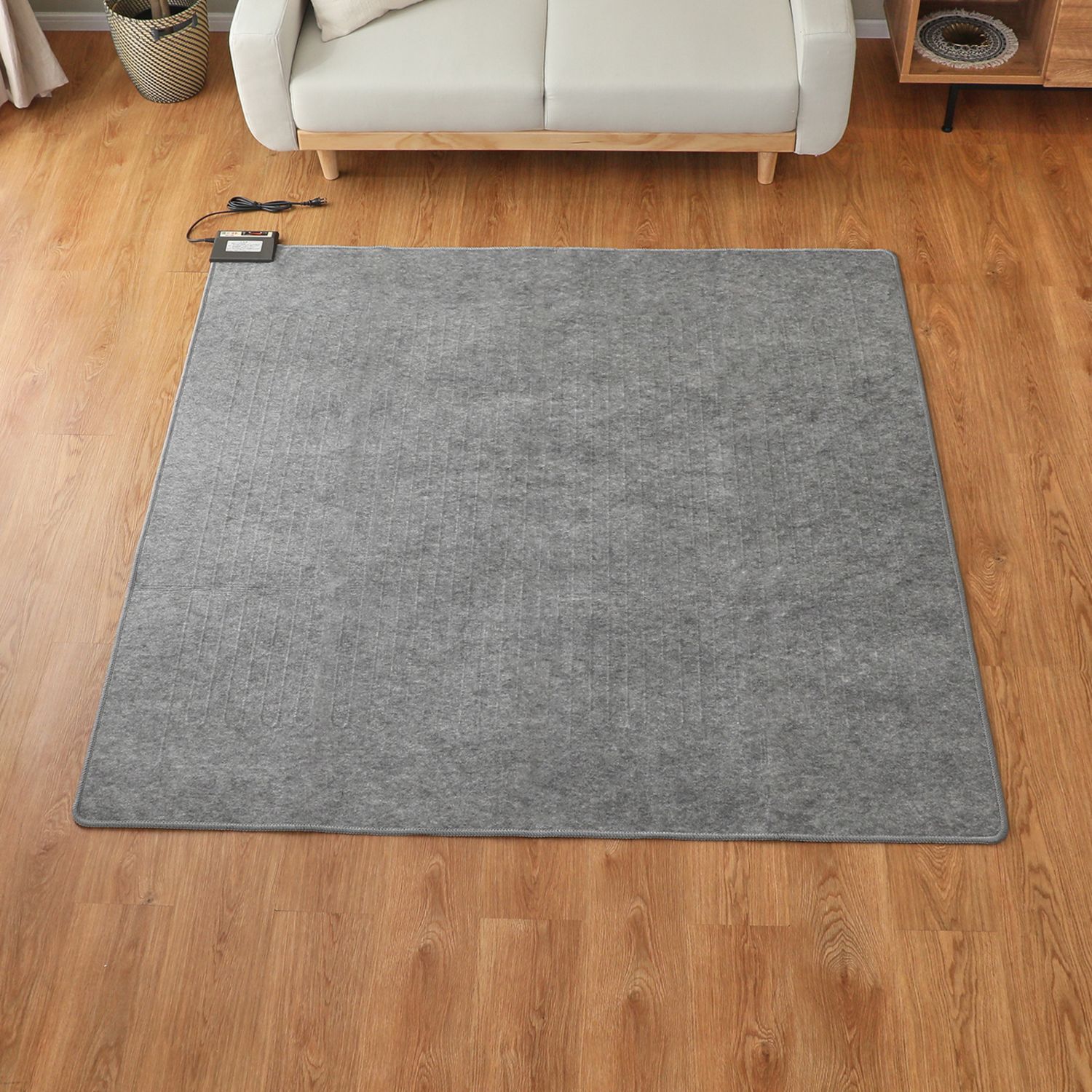 ＜２畳用サイズ＞和室にも洋室にも ぴったり！ ふんわりと柔らかな肌触り フランネルカバー付 電気カーペット 